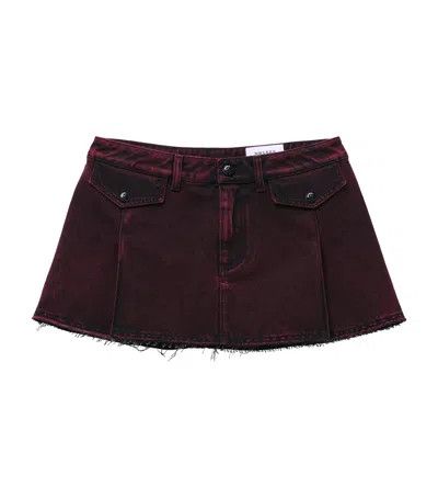 Alexander McQueen o1srvl11e0226 Overdyed Denim Mini Skirt In Bordeaux Size 28" / US 6 / IT 42 - 1 Preview