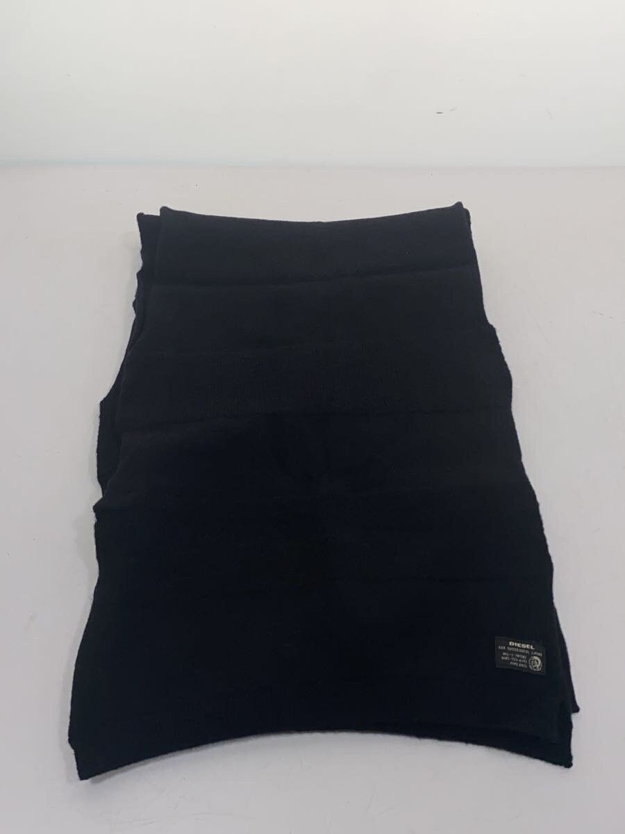 Diesel Diesel Plain Wool Muffler Black Size ONE SIZE - 4 Thumbnail