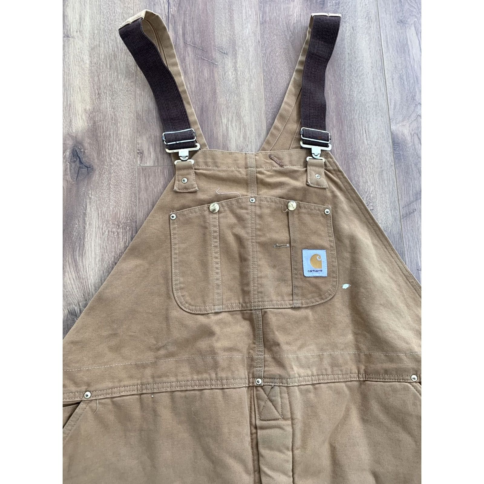 Carhartt VINTAGE Carhartt Brown Canvas Work Farm Hipster Bib Overalls Men 50x28 Insulated Jeans Archives? Size US 34 / EU 50 - 3 Thumbnail