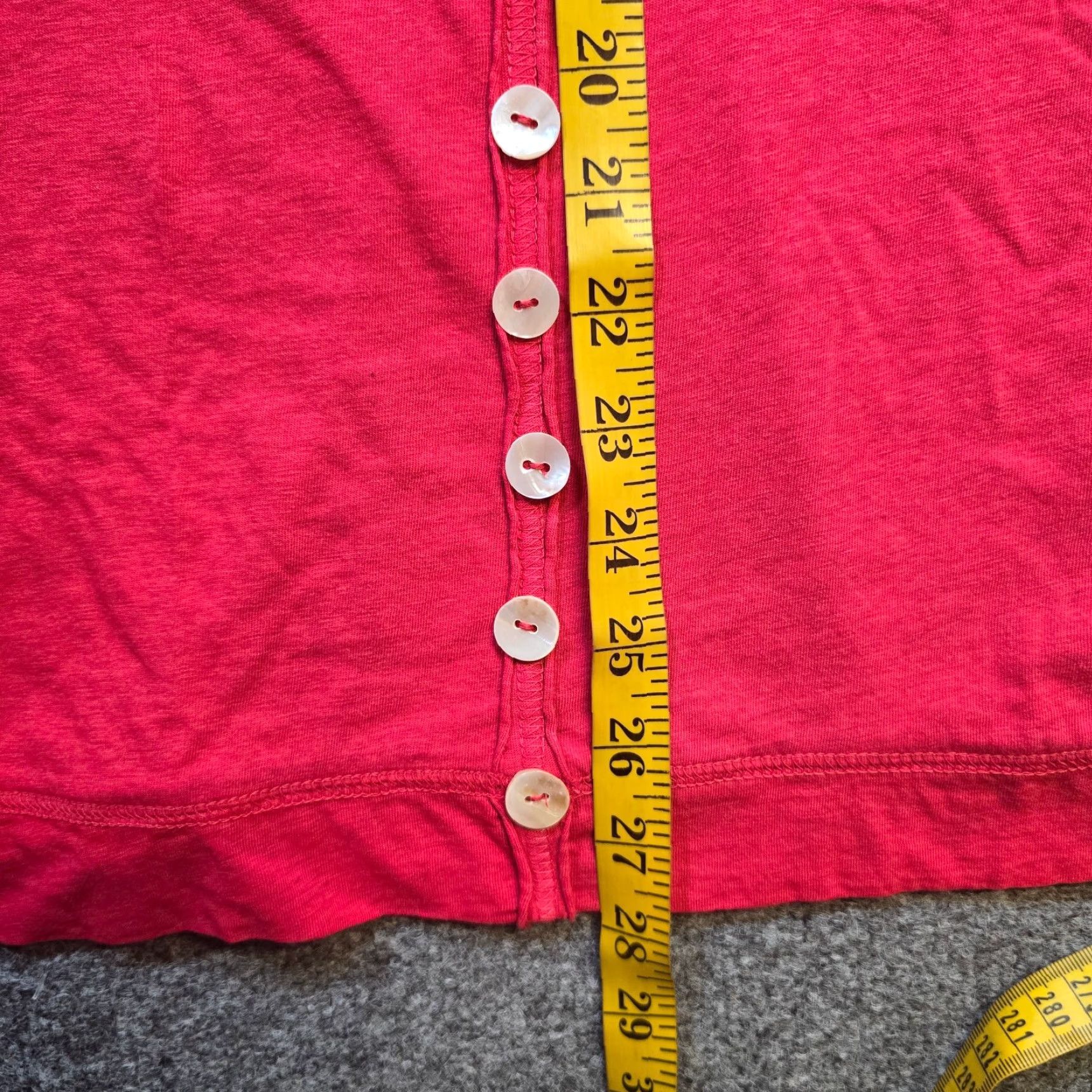 Soft Surroundings Soft Surroundings Top Womens Red Buttons Boat Neck Long Sleeve Casual Knit Pullover Shirt Size M - Regular Fit, Red, Cotton, 90s? Size M / US 6-8 / IT 42-44 - 6 Thumbnail