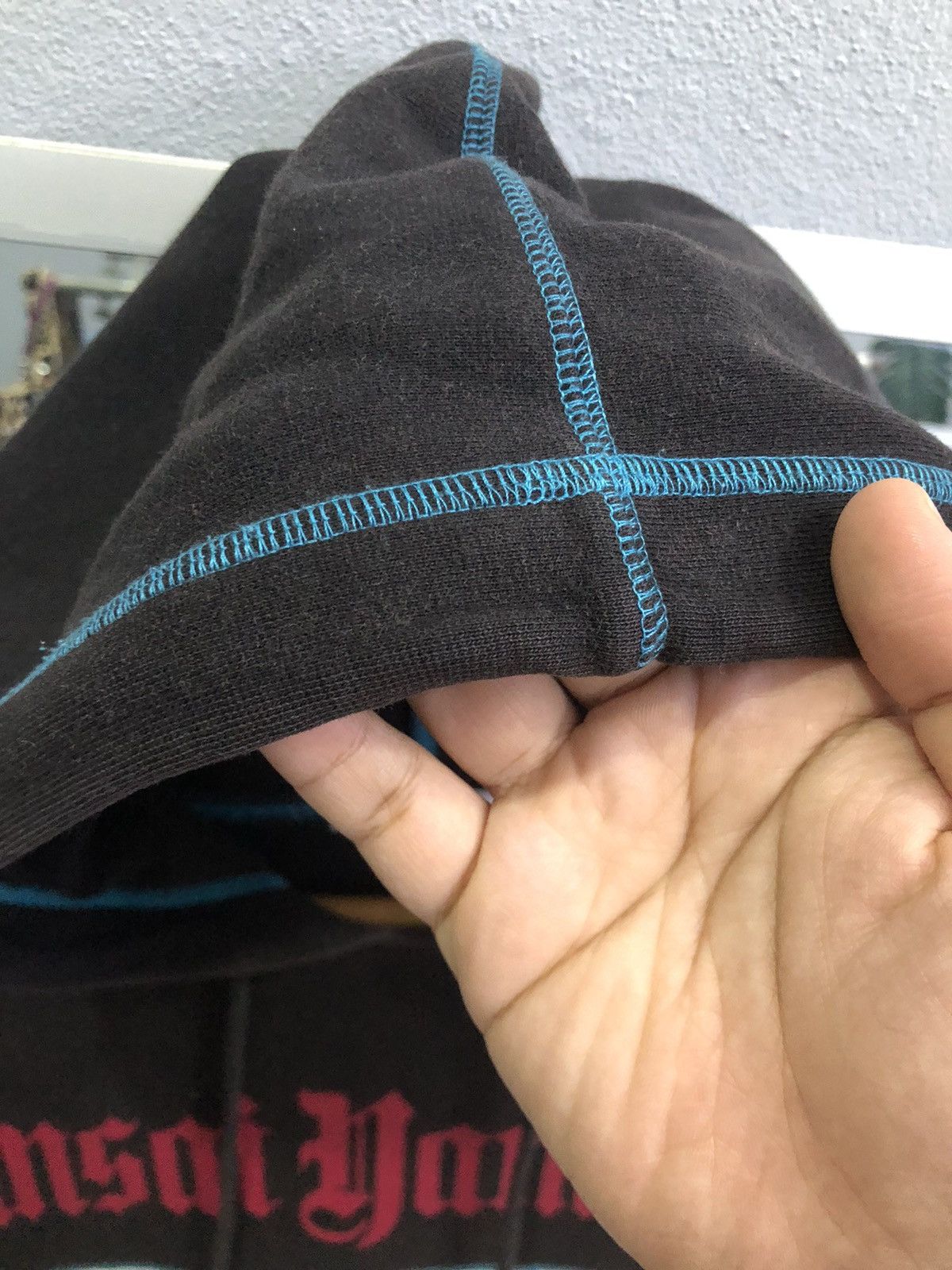 Kansai Yamamoto Vintage 90s Kansai Yamamoto Spellout Cut & Sew Hoodie Size US L / EU 52-54 / 3 - 7 Thumbnail