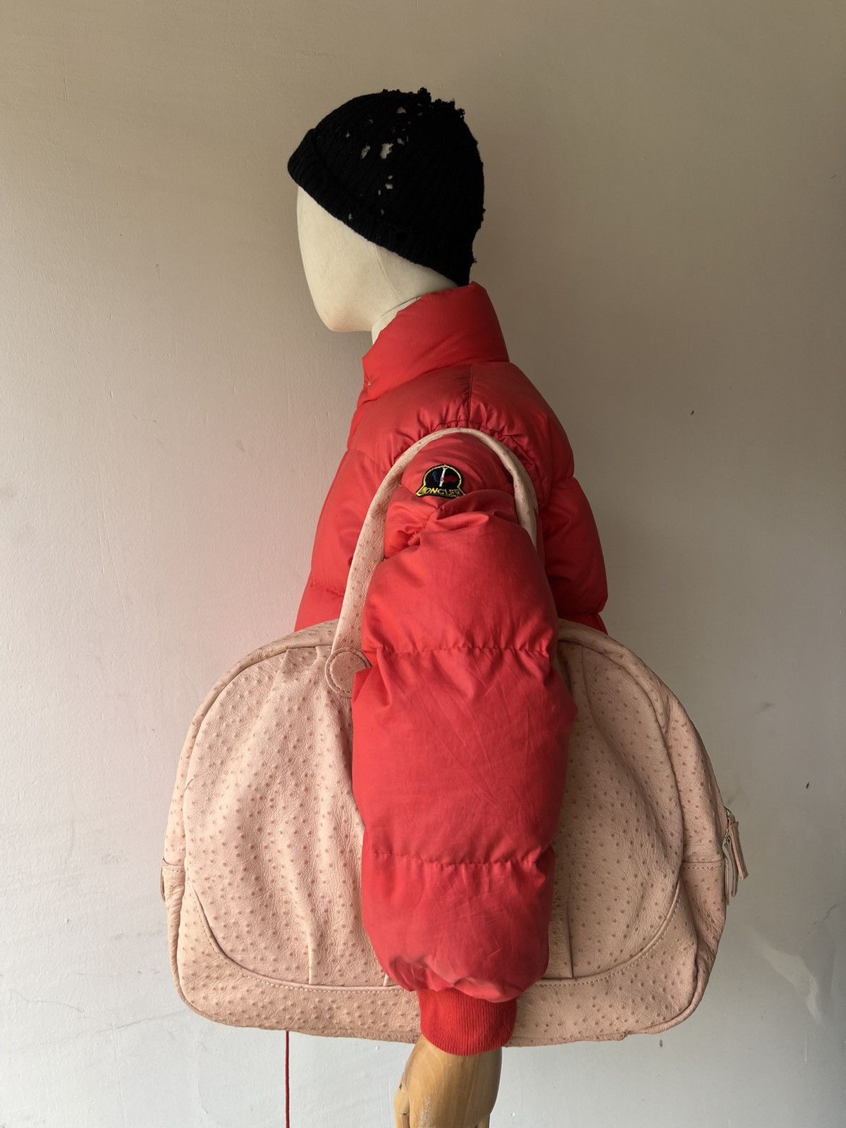 Conri様 Tsumori Chisato Japan Peach Ostrich Leather Weekend Bag