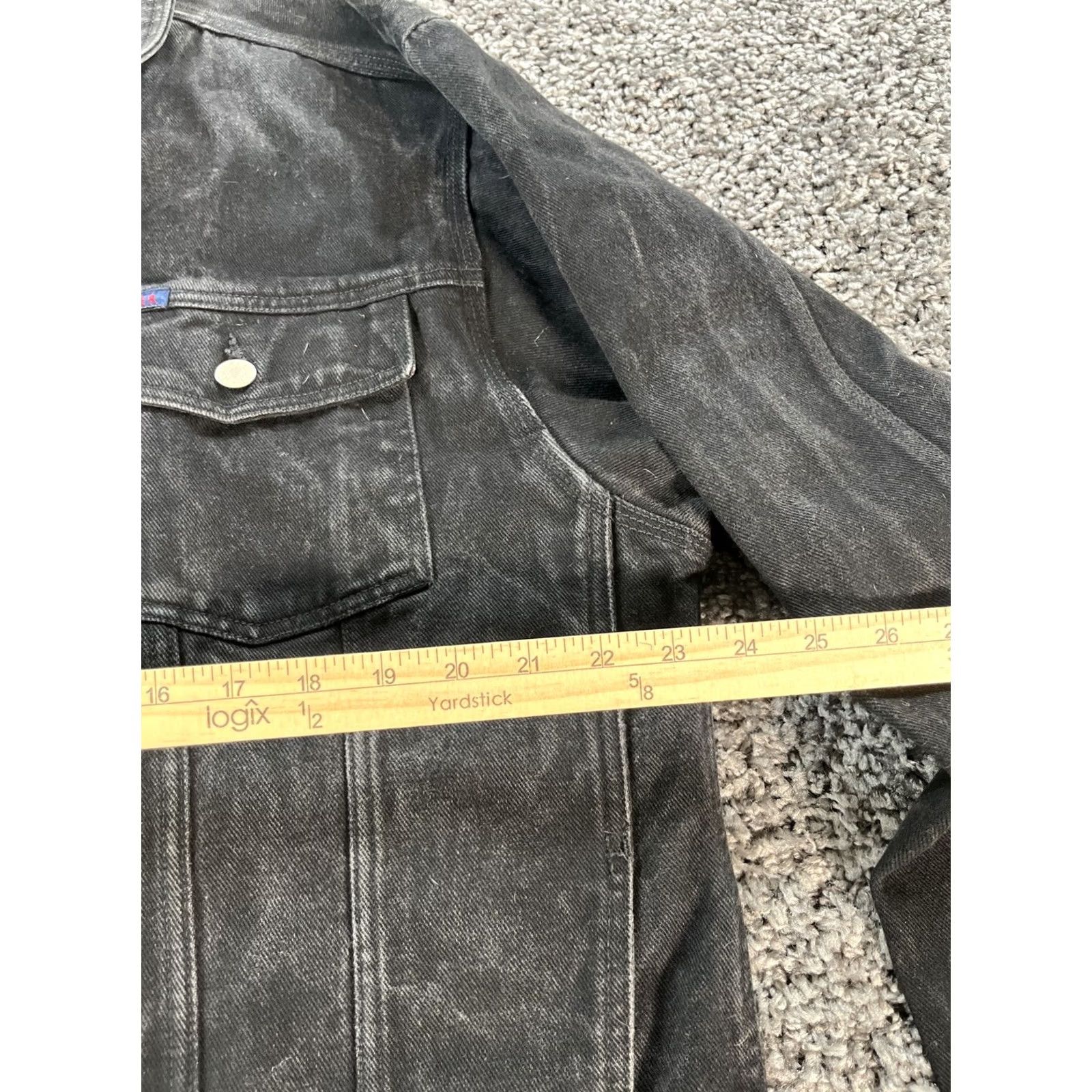 Tommy Hilfiger VINTAGE Tommy Hilfiger Jeans Denim Jacket Mens 2XL Black Denim Button 90s Biker Flag Classic Size US 39 - 3 Thumbnail