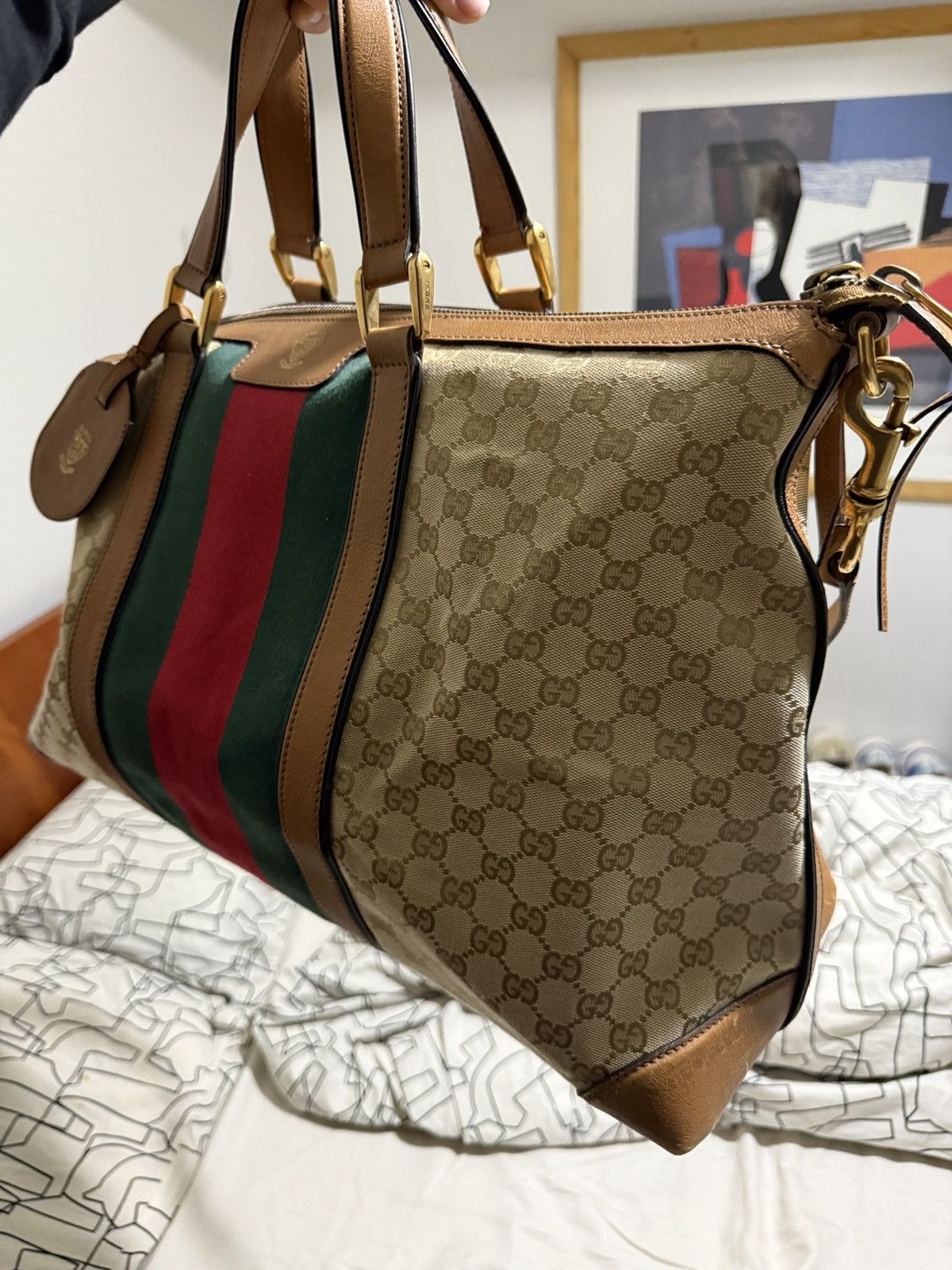 Gucci Gucci Brown Monogram Travel Bag Size ONE SIZE - 3 Thumbnail