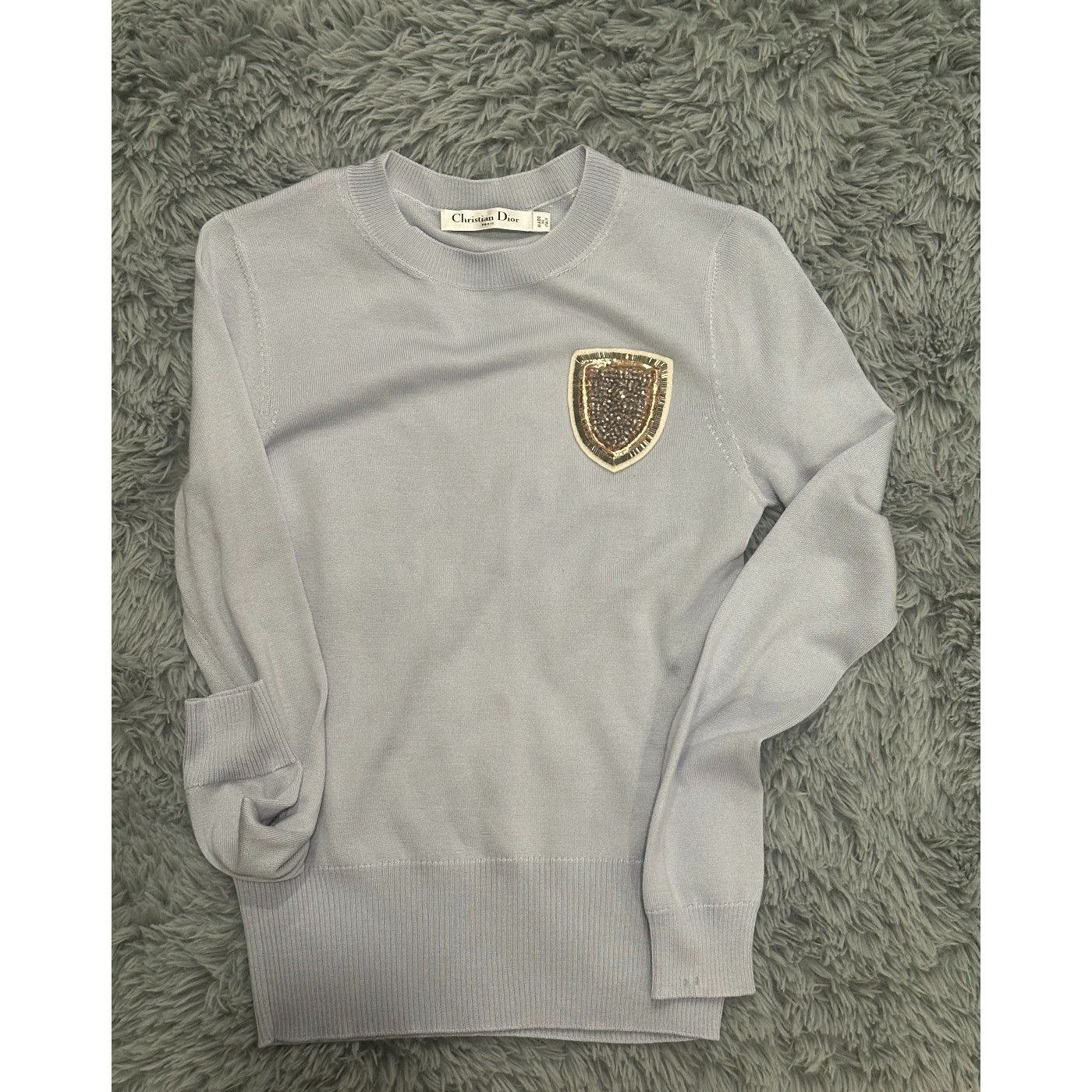 Dior Christian Dior Womens Cashmere Wool Blend Light Blue Sweater Size XXS / US 00 / IT 34 - 1 Thumbnail