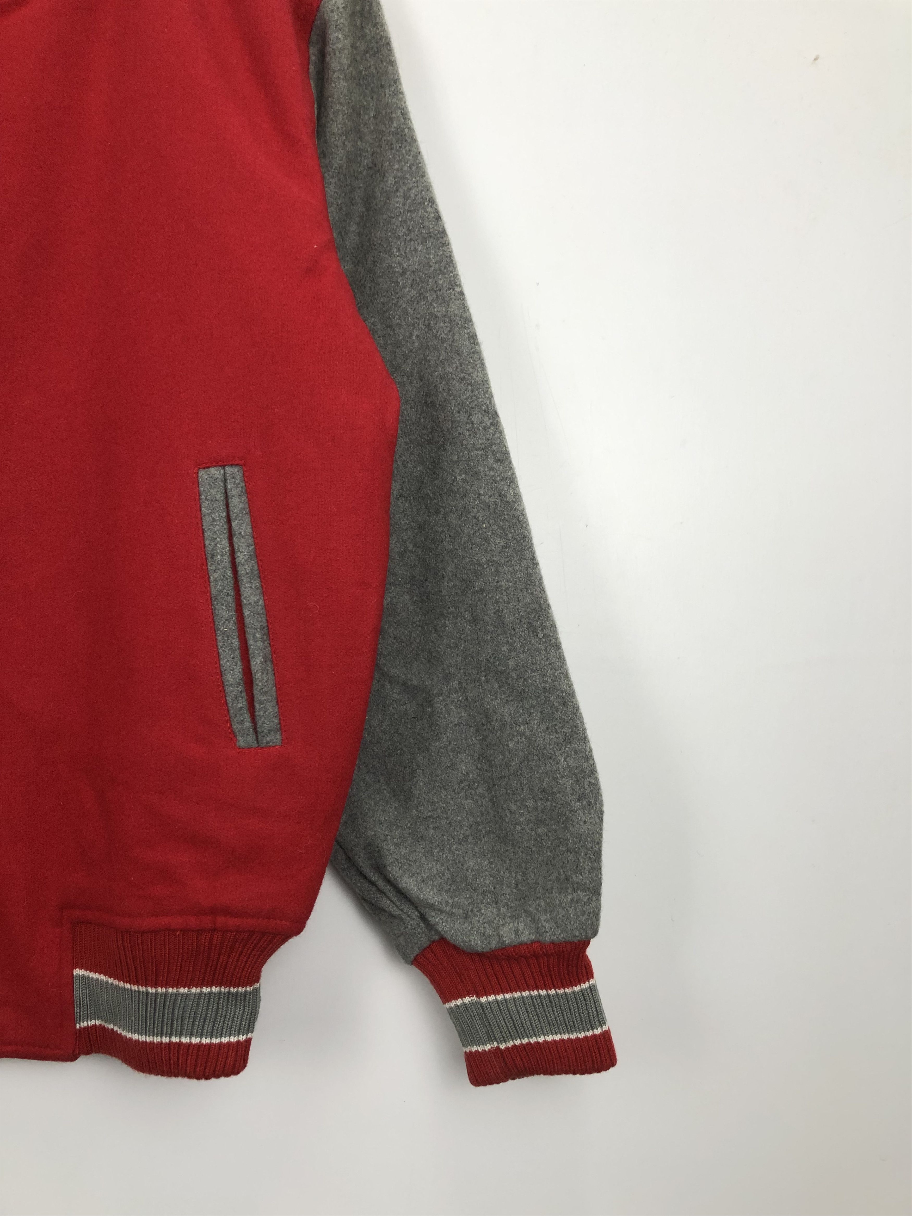 Japanese Brand Vintage 90s Japanese Brand Wool Varsity Jacket Red V0349 Size US M / EU 48-50 / 2 - 5 Thumbnail