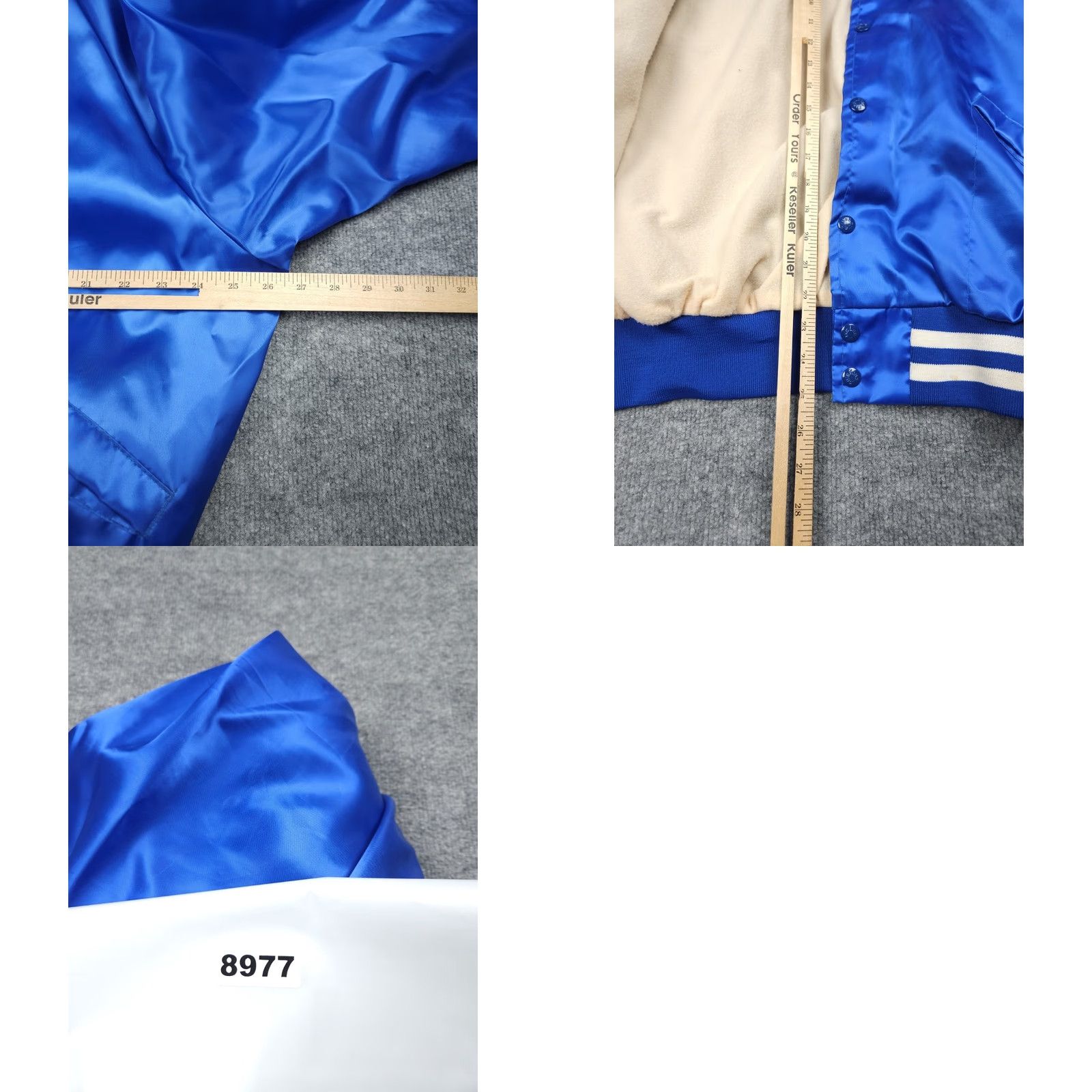 Vintage VINTAGE King Louie Satin Bomber Jacket Mens XL Blue Lined TRIPLE THREAT 3 Threat Jacket Mens XL Blue Satin Bomber Size US XL / EU 56 / 4 - 8 Thumbnail