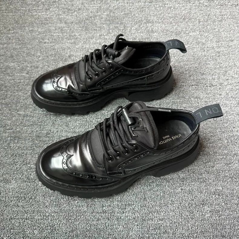 Louis Vuitton Louis Vuitton Black Brogue Leather Shoes - dmc Size US 6 / EU 39 - 1 Thumbnail