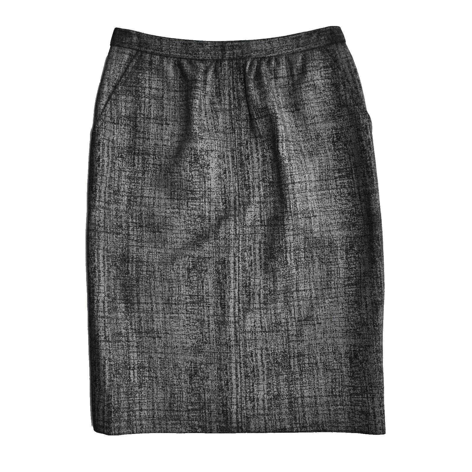 Dolce & Gabbana DOLCE & GABBANA Black/Gray Pattern Wool Pencil Skirt Size 40 Size 25" / US 0 / IT 36 - 1 Thumbnail