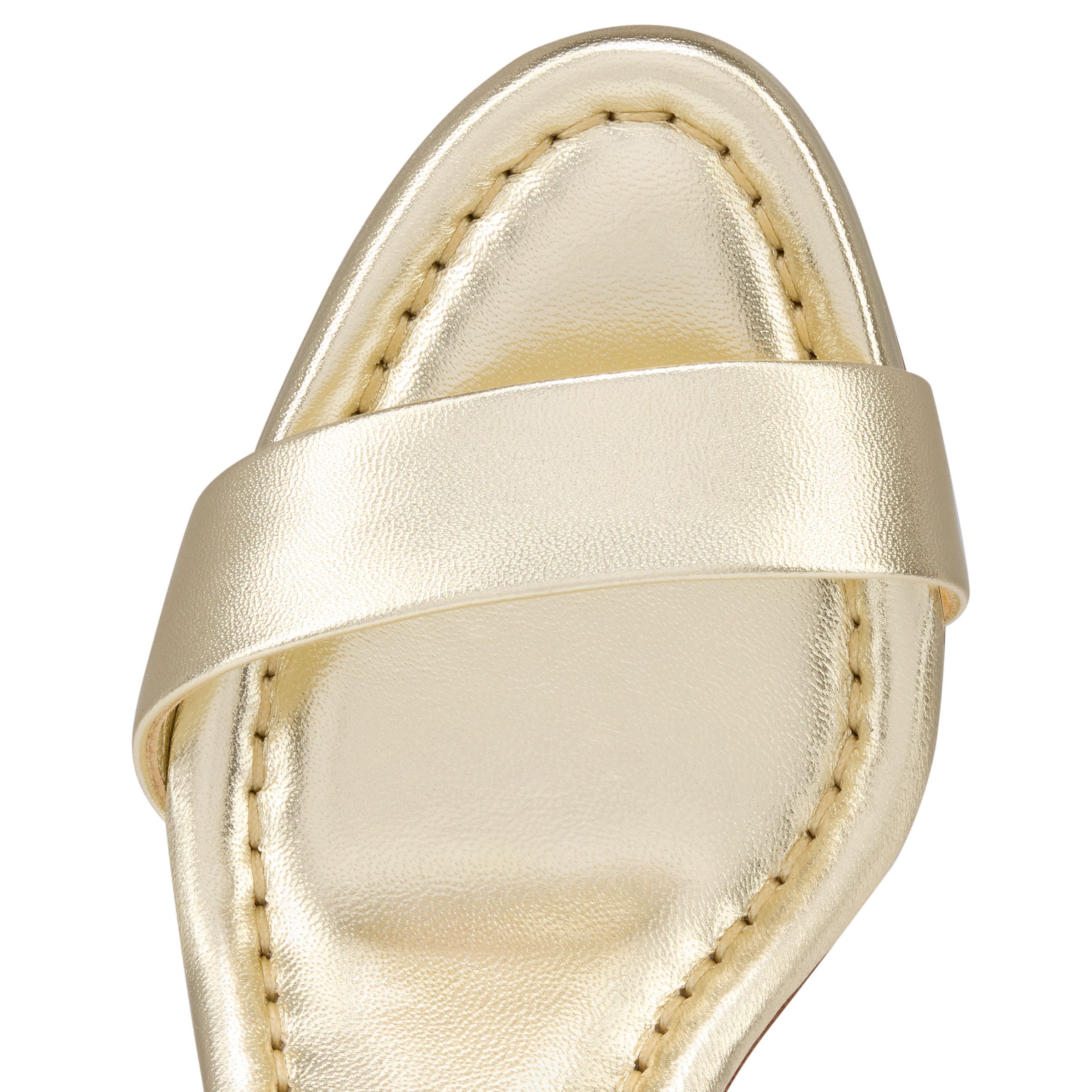 Christian Louboutin Sweet Jane Sandal Flat Platine Gold Leather Ankle Strap 41 Size US 11 / IT 41 - 9 Thumbnail