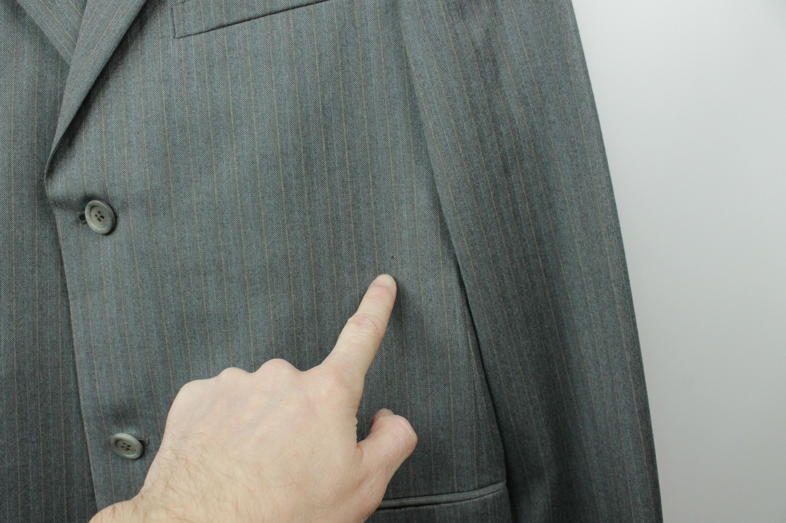 Versace Versace Micro Herringbone Gray Wool Formal Men's Suit Size 40R - 7 Thumbnail