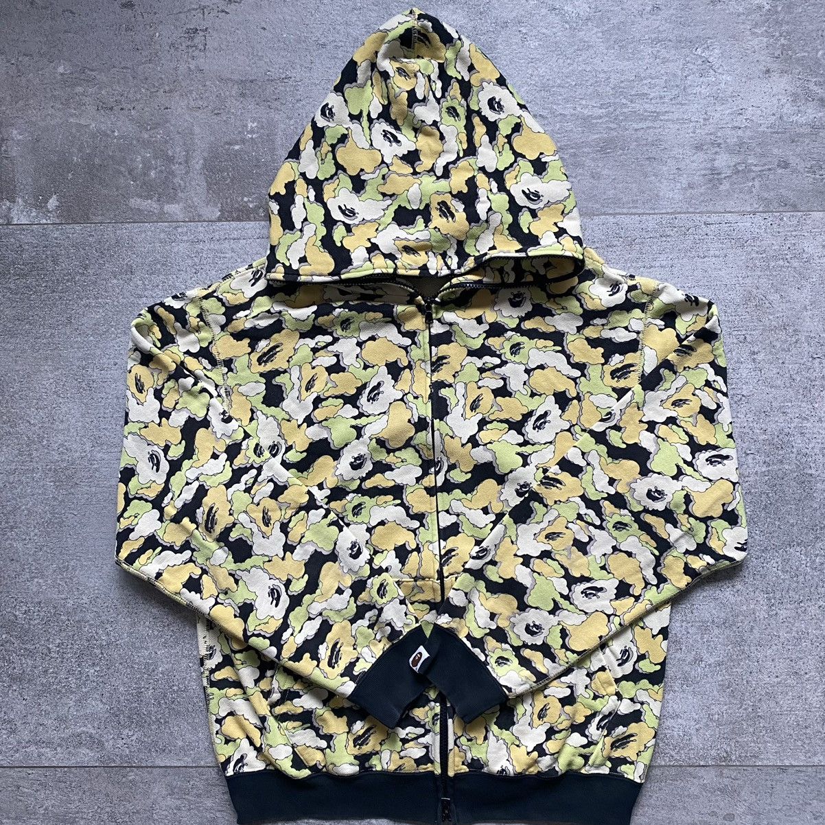 Bape A Bathing Ape BAPE x Kaws Cloud Camo Full Zip Up Hoodie | Grailed