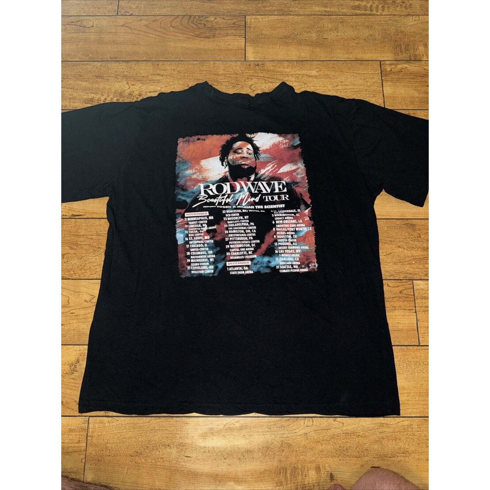 Band Tees × Rap Tees Rodwave Beautiful Mind Tour T-Shirt Black XL 22x26 Rap Music Size US XL / EU 56 / 4 - 3 Thumbnail