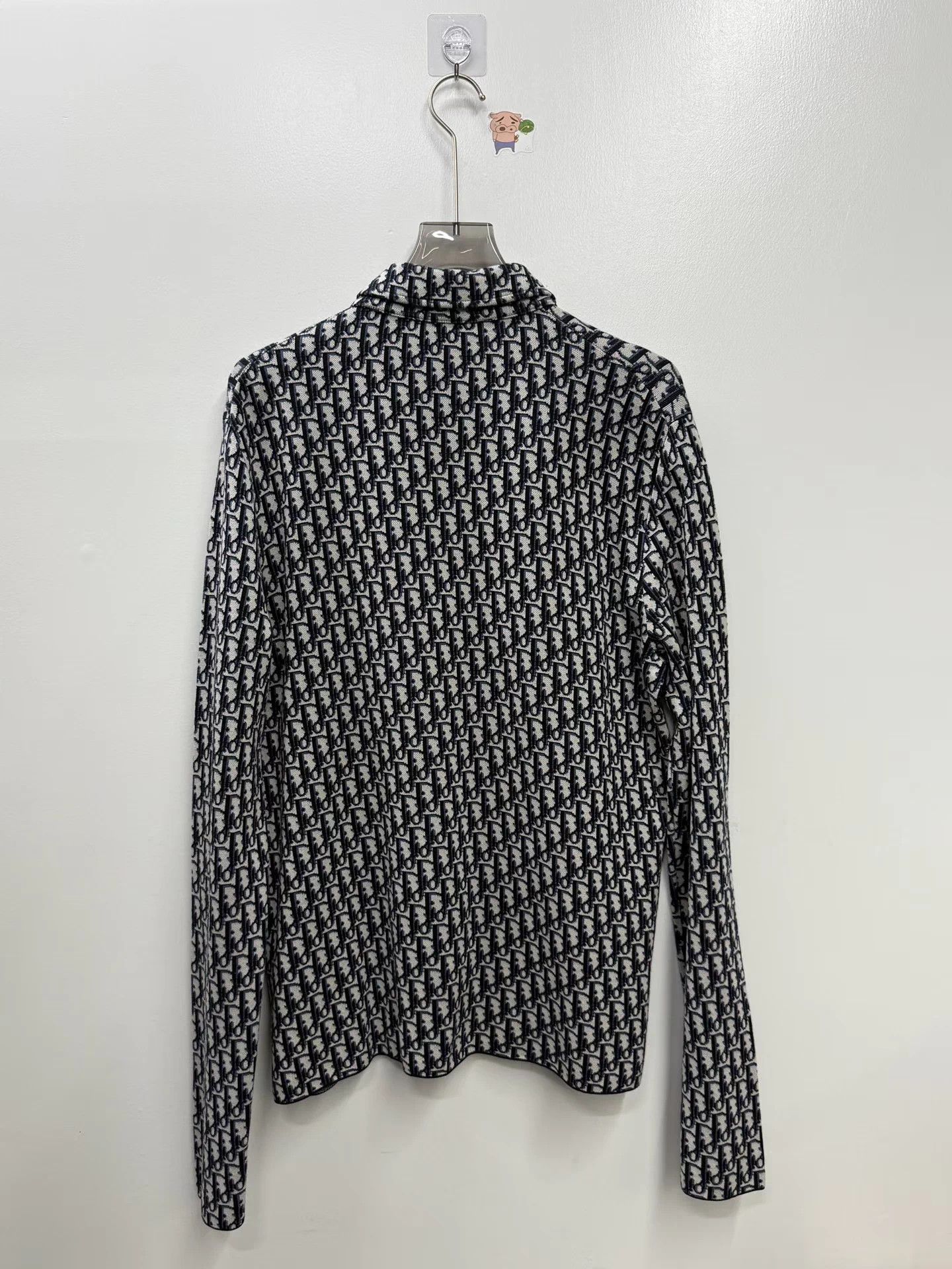 Dior Dior Black & White Oblique Print Knit Long-Sleeve Shirt Size US L / EU 52-54 / 3 - 4 Thumbnail