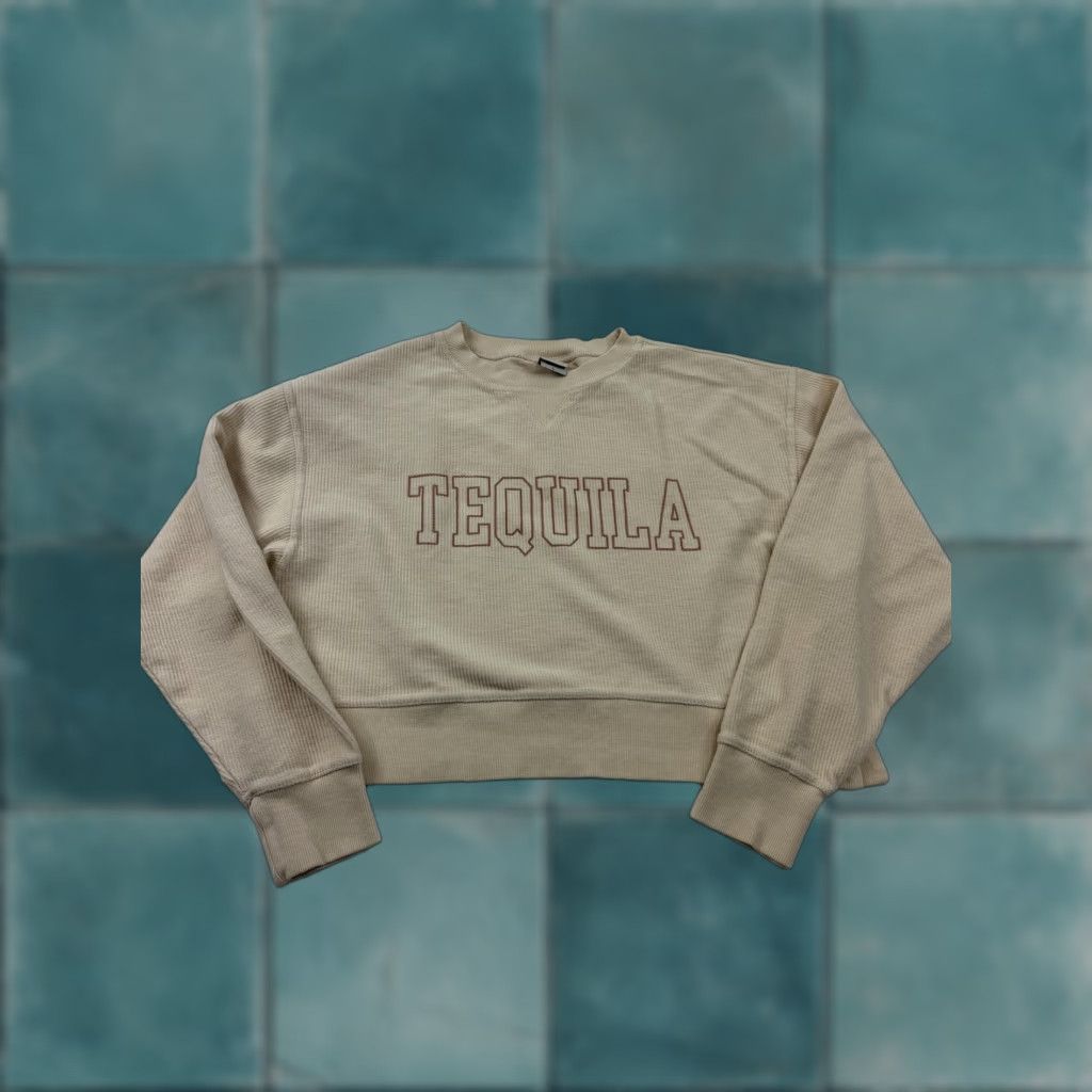 Vintage Chicka-d Shirt Womens Large Yellow Tequila Graphic Knit Cropped Long Sleeve Top Size L / US 10 / IT 46 - 1 Thumbnail