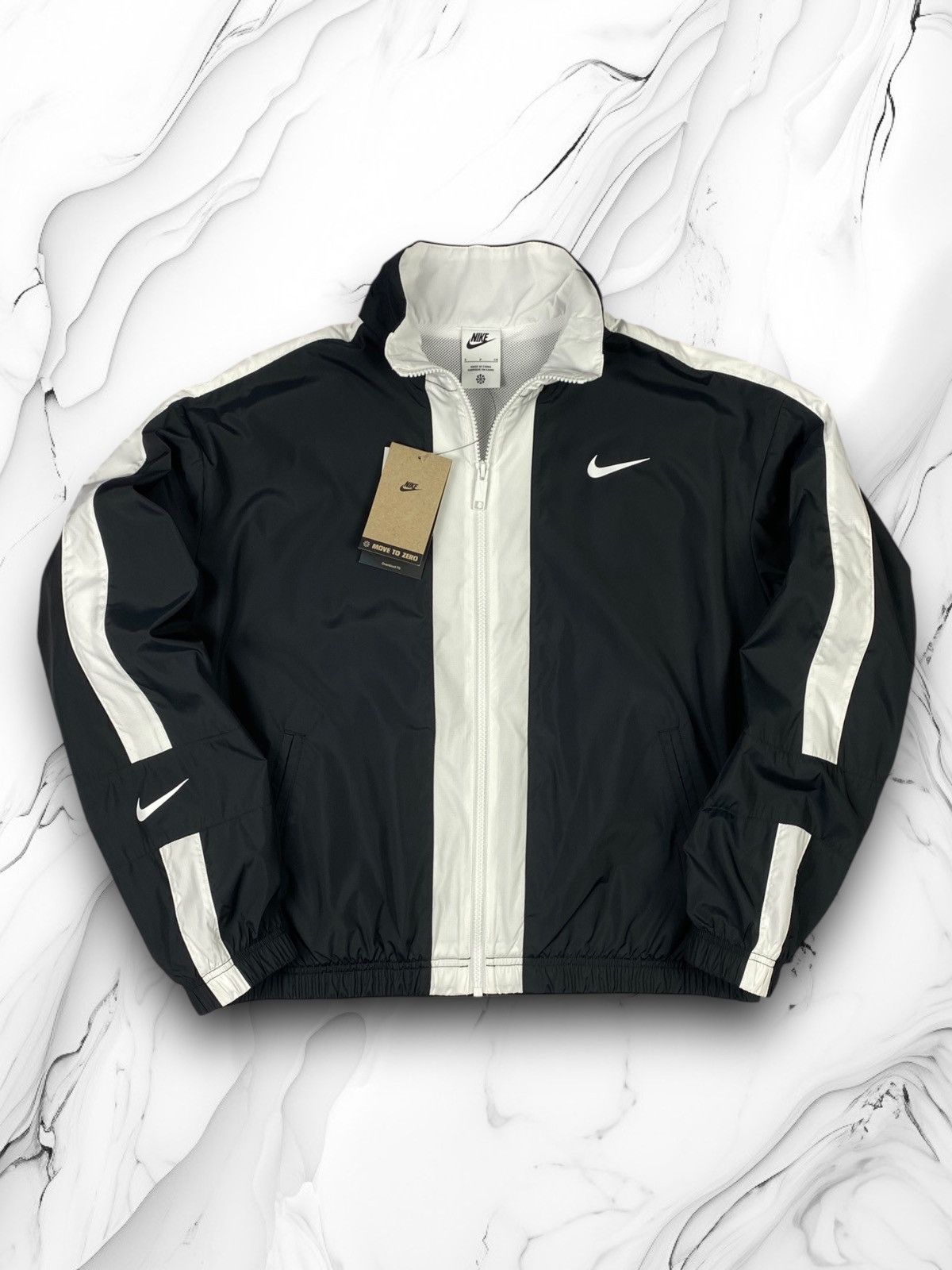 Nike New Nike Swoosh Big Logo Nylon Y2K Drill Jacket Bomber Size S / US 4 / IT 40 - 1 Thumbnail
