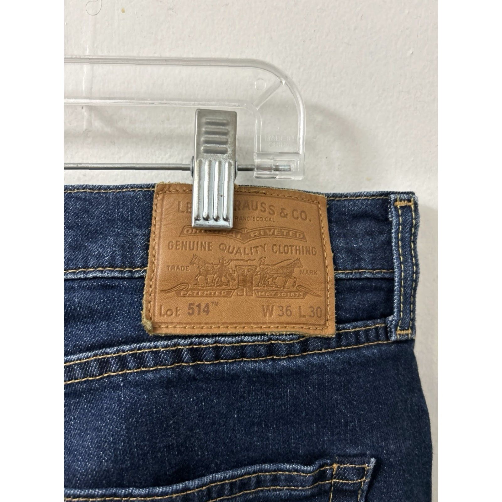Levi's Levi's Premium 514 Jeans Mens 36x30 Dark Wash Indigo Denim Straight Size US 36 / EU 52 - 4 Thumbnail
