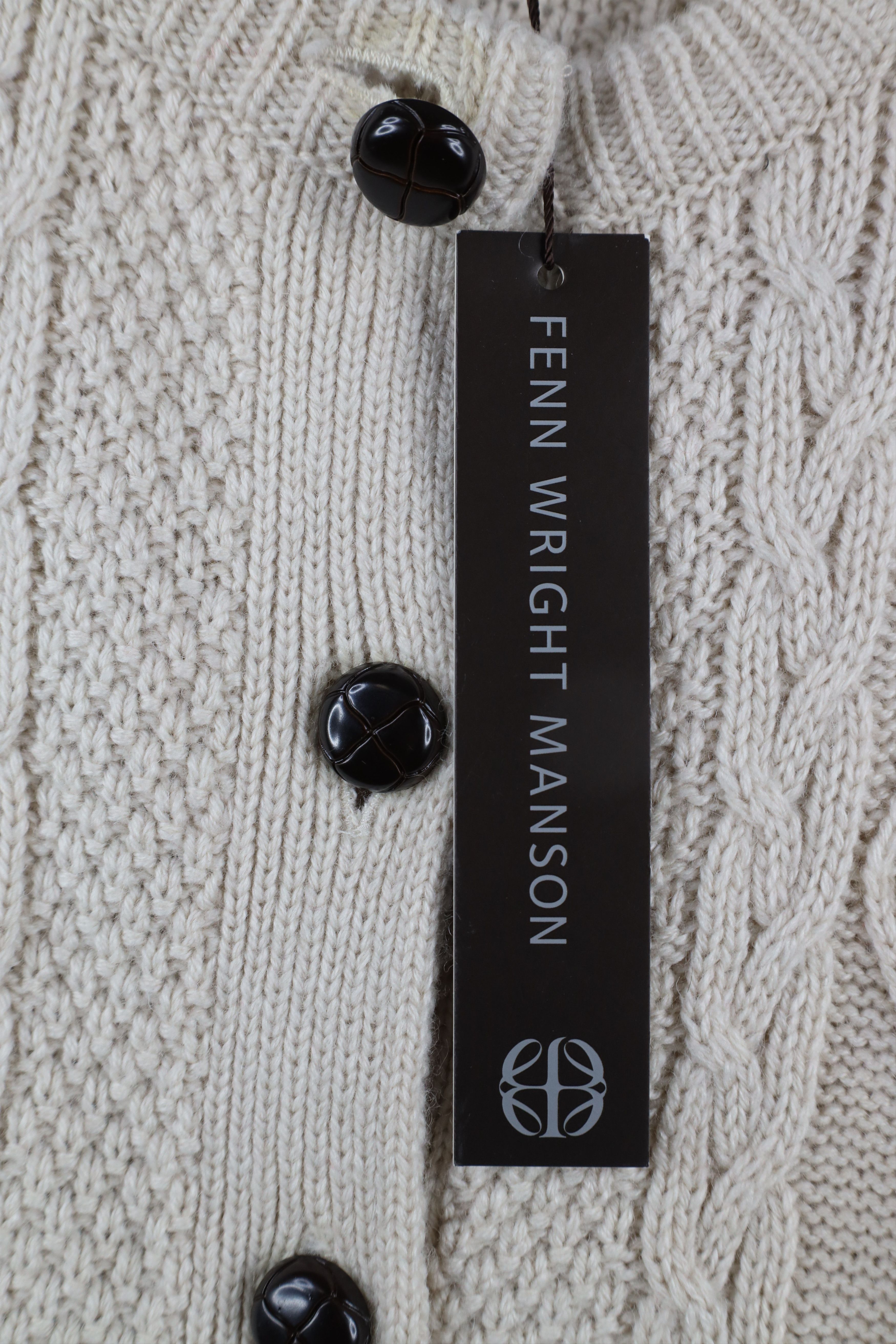 Vintage NOS Vintage Fisherman Knit Elbow Patch Cardigan Sweater Size M / US 6-8 / IT 42-44 - 4 Thumbnail