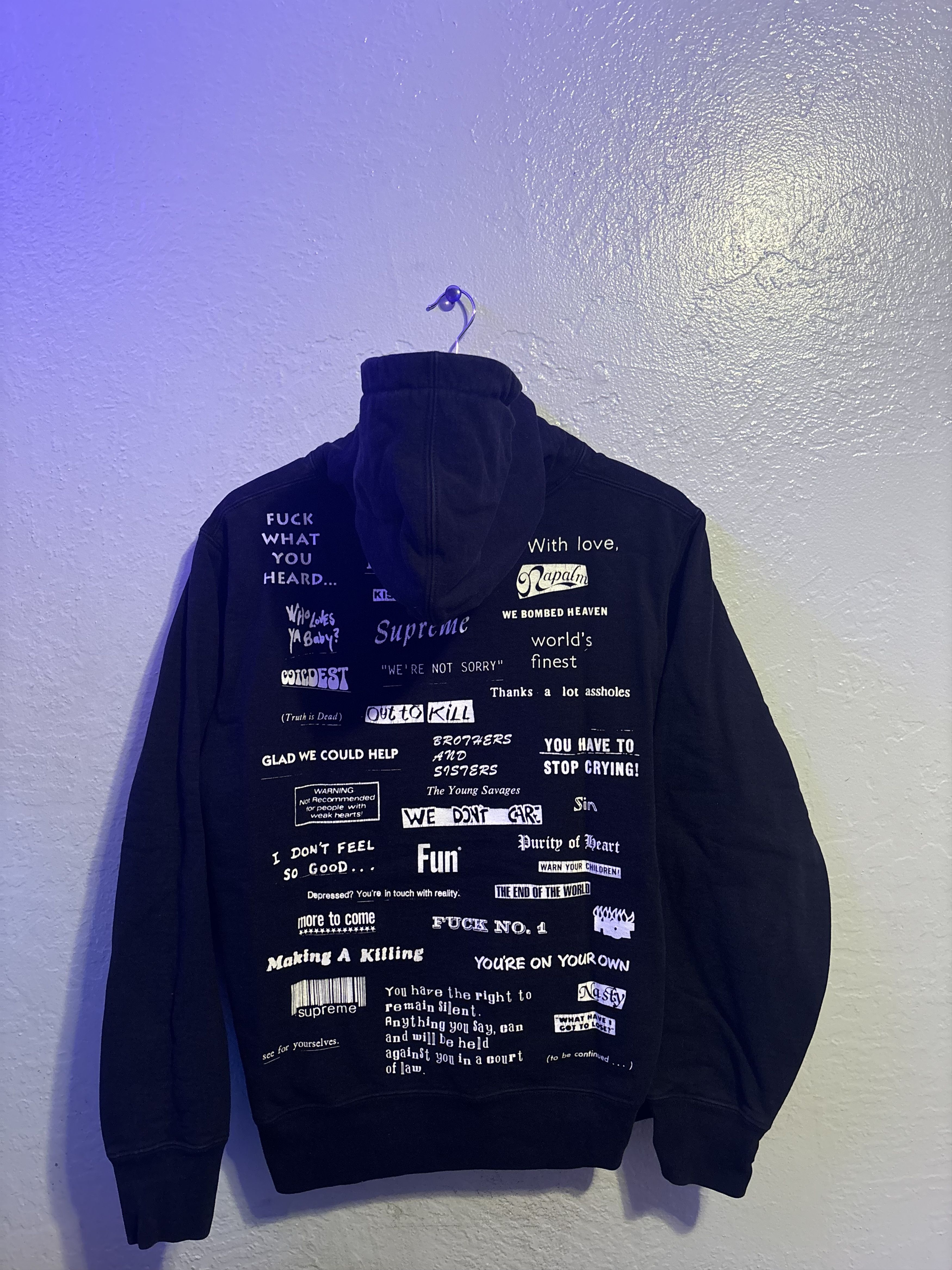 Supreme Supreme Stop Crying Hoodie | Grailed