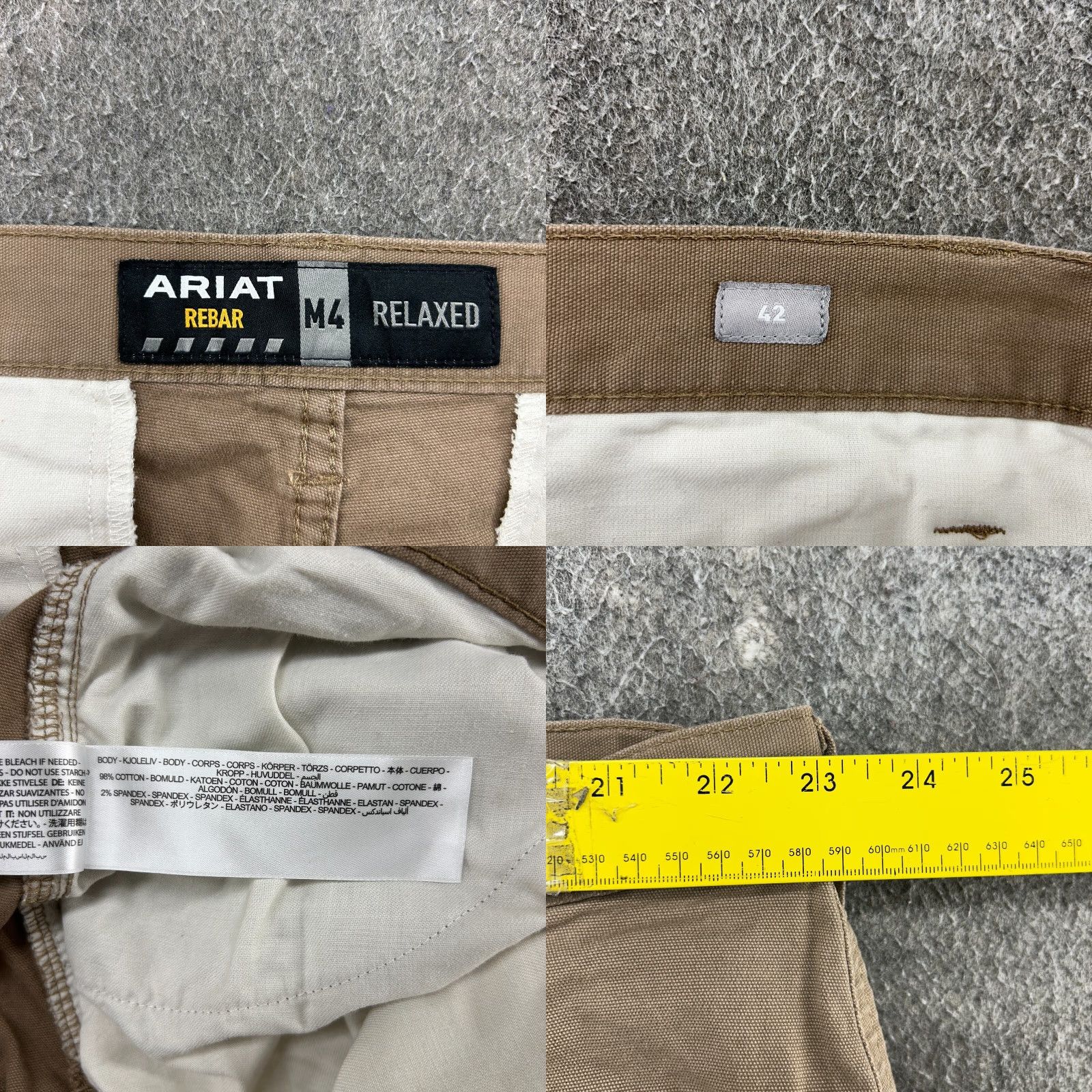 Ariat Ariat Rebar M4 Shorts Mens 42 Brown Relaxed Fit Cargo Pockets Solid Size US 30 / EU 46 - 8 Thumbnail