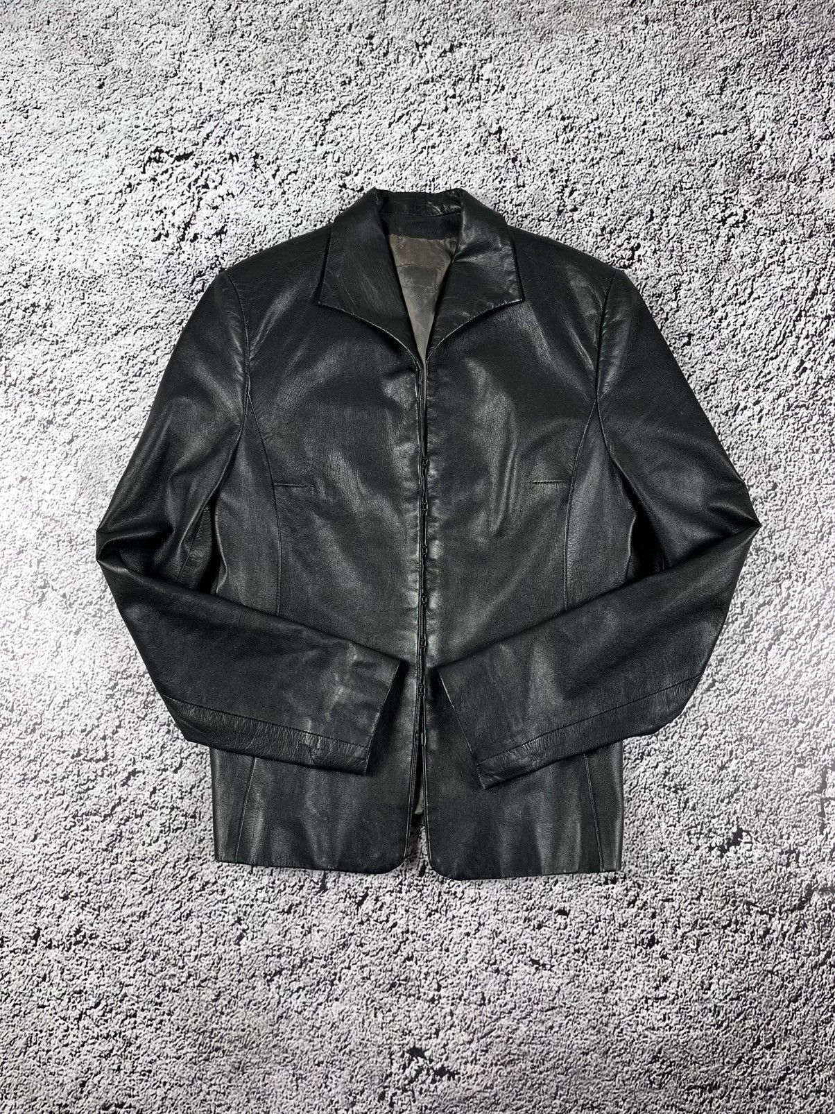 Genuine Leather Vintage Y2K Leather blazer jacket luxury avantgarde Size M / US 6-8 / IT 42-44 - 2 Thumbnail