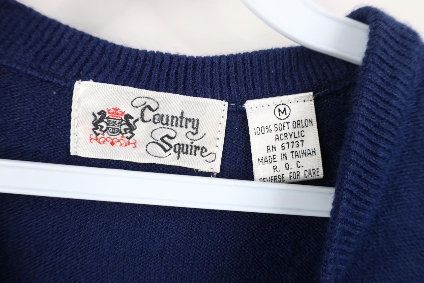 Vintage Deadstock Vintage 70s Blank Soft Knit Sweater Vest Navy Blue Size M / US 6-8 / IT 42-44 - 6 Thumbnail