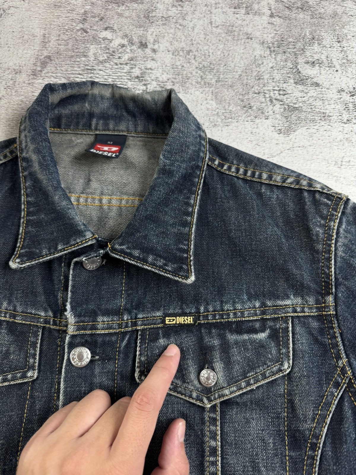 Diesel Diesel Custom 1 of 1 Chess Design Blue Men’s Medium Vintage Denim Jeans Jacket Size US M / EU 48-50 / 2 - 11 Thumbnail