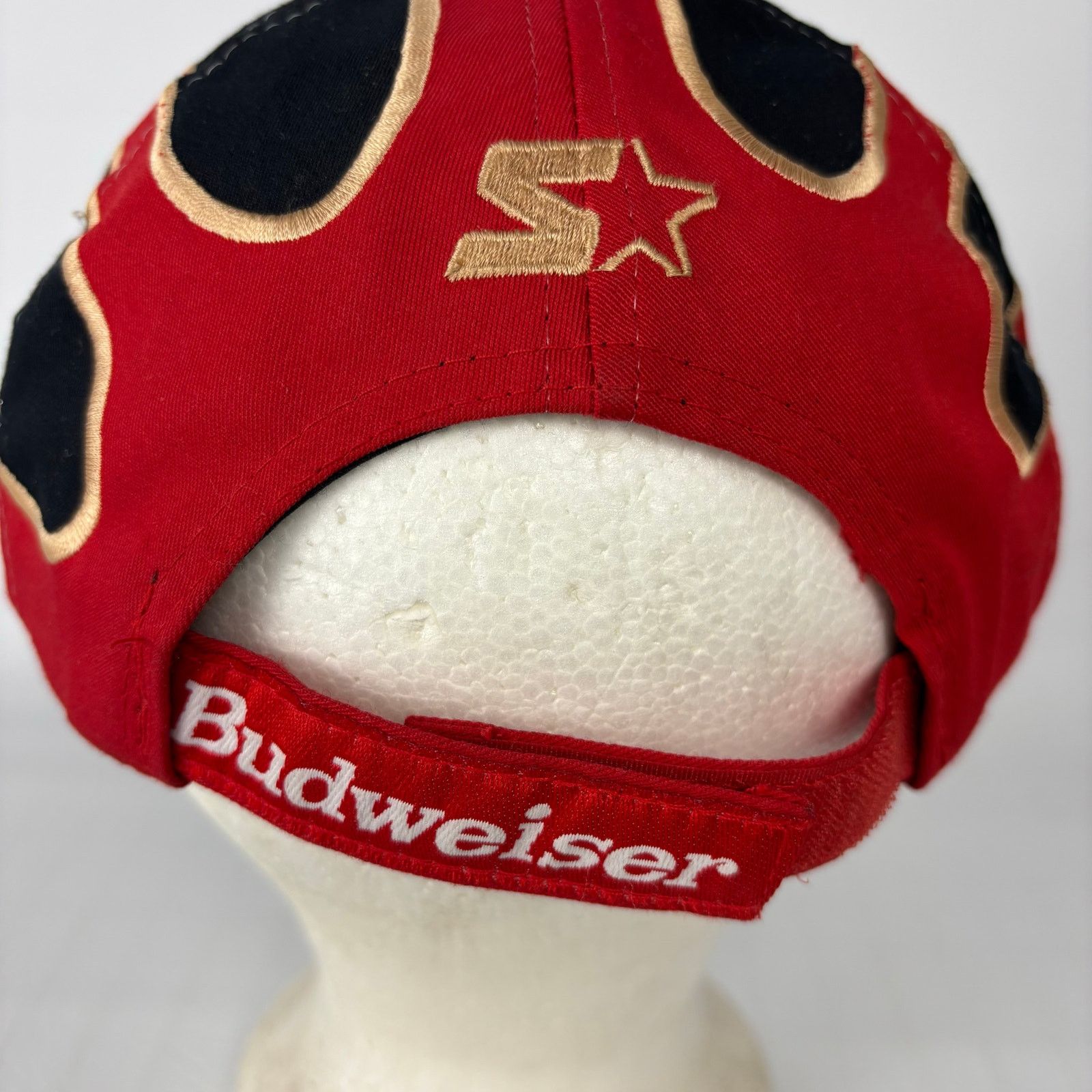 Starter Vintage Budweiser Racing Starter Splat Strapback Hat Size ONE SIZE - 5 Thumbnail