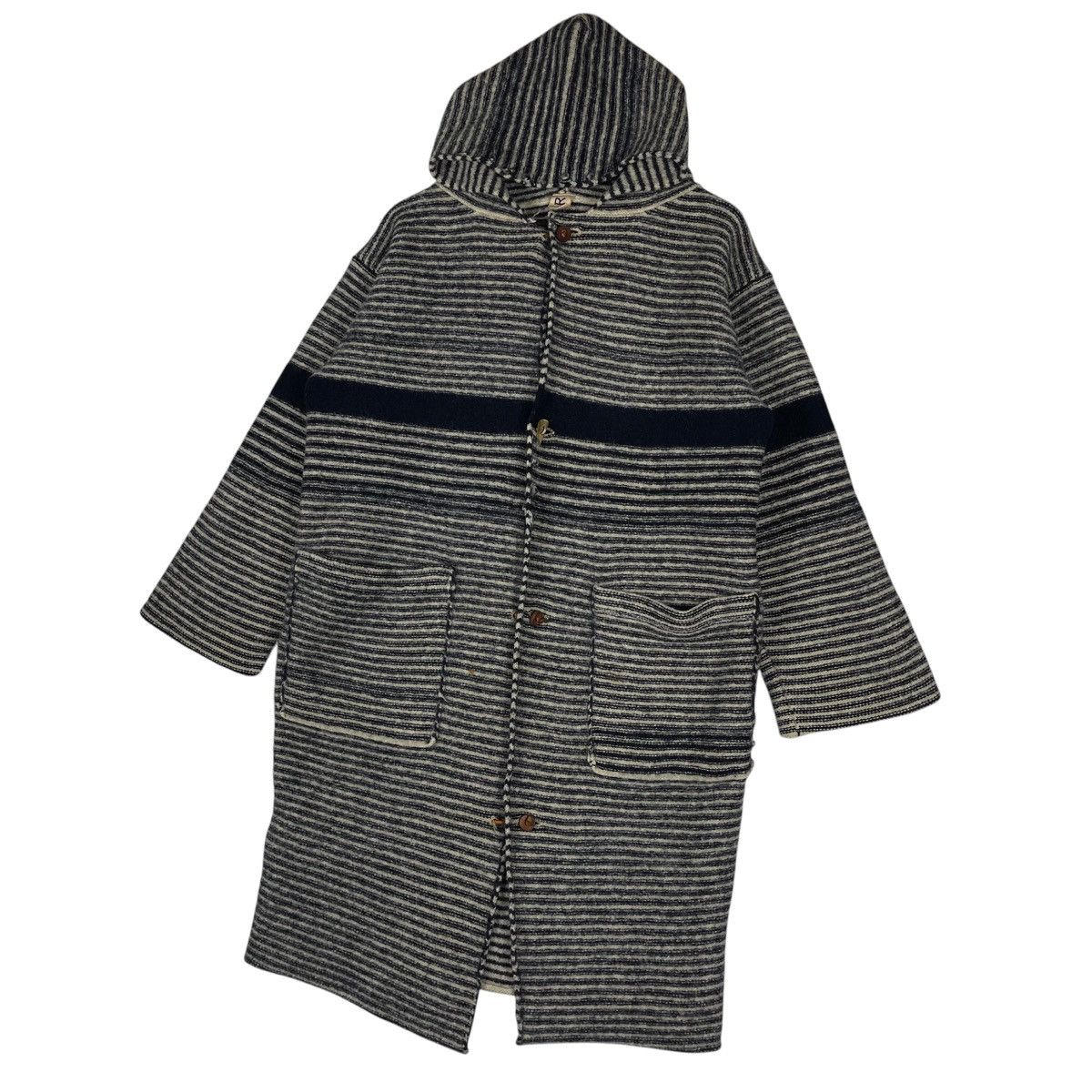 45rpm R By 45rpm Wool Striped Hoodie Duffle Coat Size L / US 10 / IT 46 - 9 Thumbnail