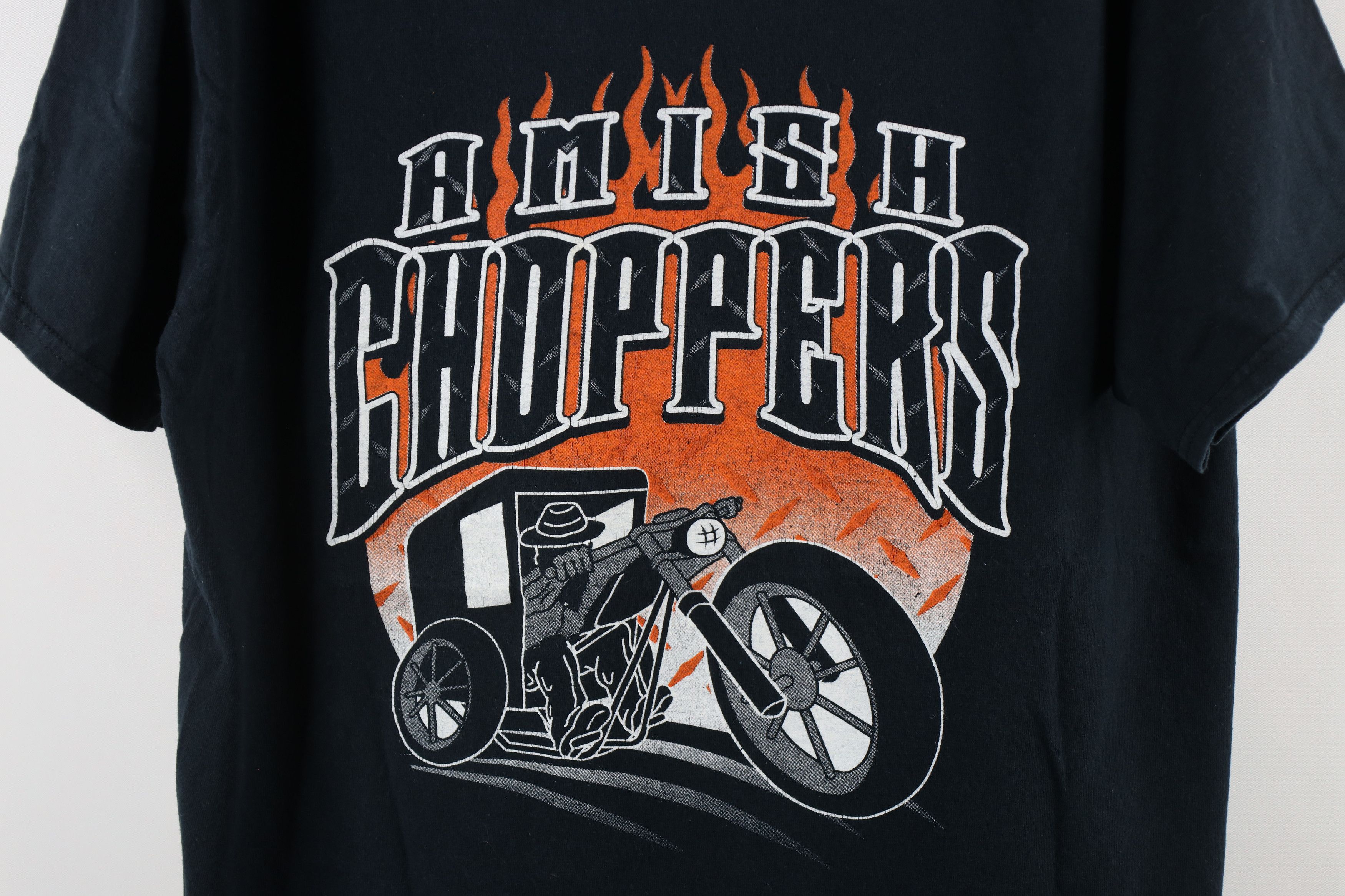 Vintage Vintage Streetwear Flames Amish Choppers Motorcycle T-Shirt Size US L / EU 52-54 / 3 - 4 Thumbnail
