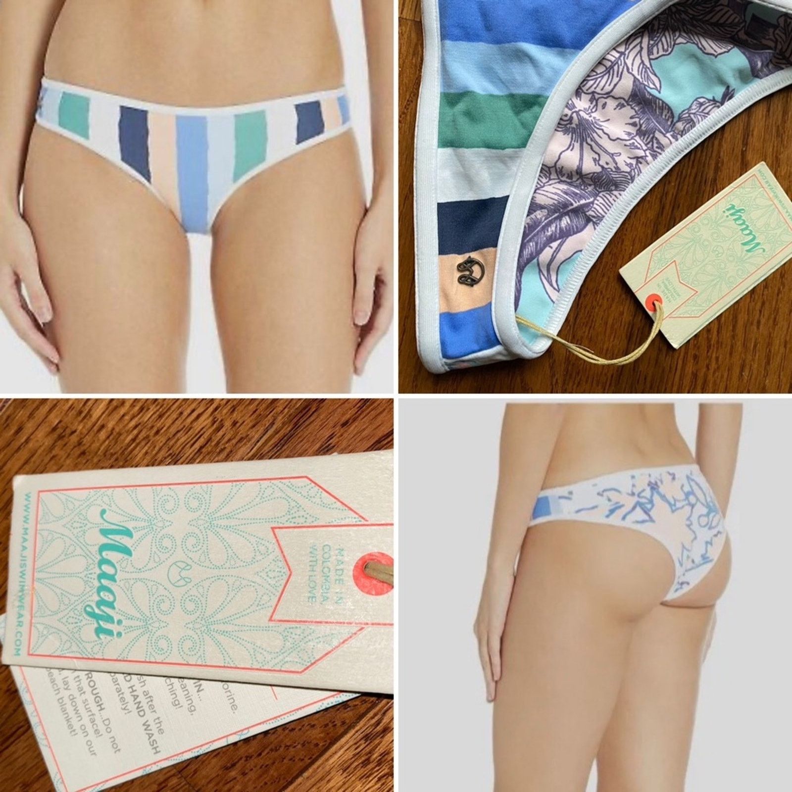 Other New $145 Maaji Cielo Branco Reversible Bikini Bottom M Size M / US 6-8 / IT 42-44 - 1 Thumbnail