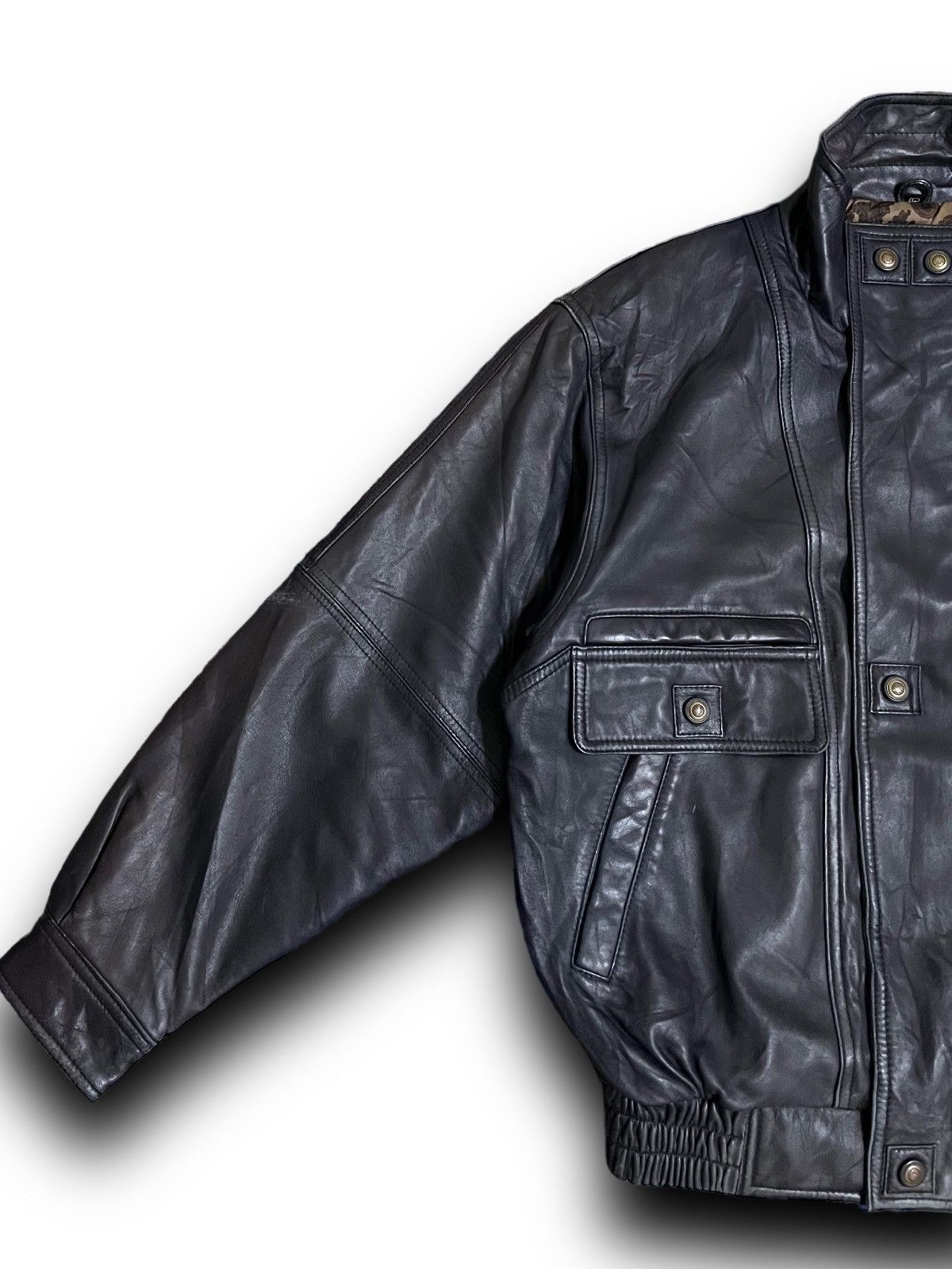 If Six Was Nine Vintage Italian Brand Leather Aviator Mafia Style Jacket Size US L / EU 52-54 / 3 - 5 Thumbnail