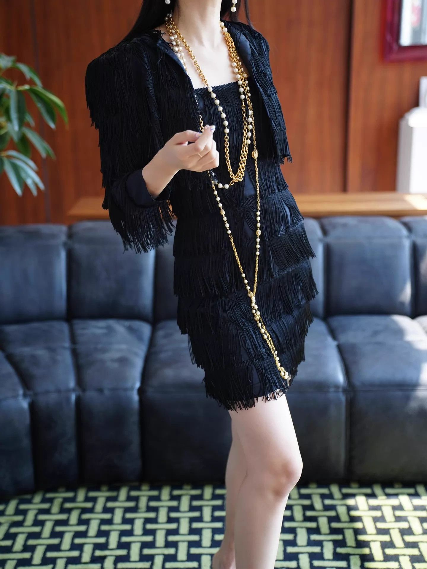 Other 1980s USA Tassel Fly Girl Short Blazer & Cami Dress Set S Size S / US 4 / IT 40 - 7 Thumbnail
