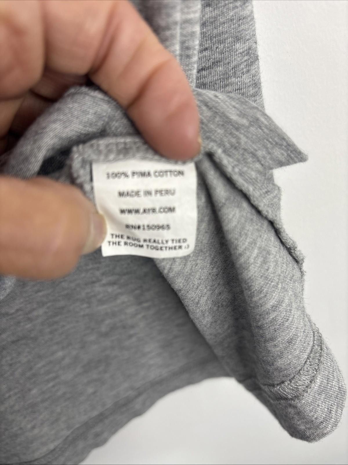 AYR Men’s AYR Pima Cotton Crewneck Tee Gray Med Relaxed Fit Peru Size US M / EU 48-50 / 2 - 3 Thumbnail