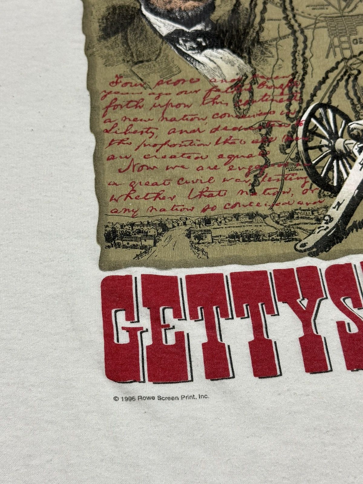 Vintage Vintage Gettysburg Civil War Tee Abe Lincoln Single Stitch Size US M / EU 48-50 / 2 - 5 Thumbnail