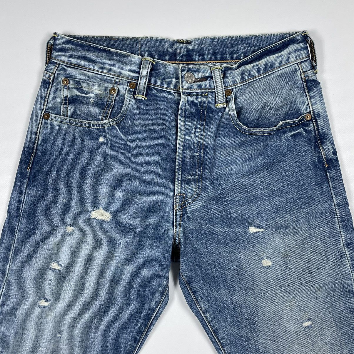 Levi's Levi’s 501CT Light Blue Wash Denim Ripped Slim Jeans Custom Size US 29 - 4 Thumbnail