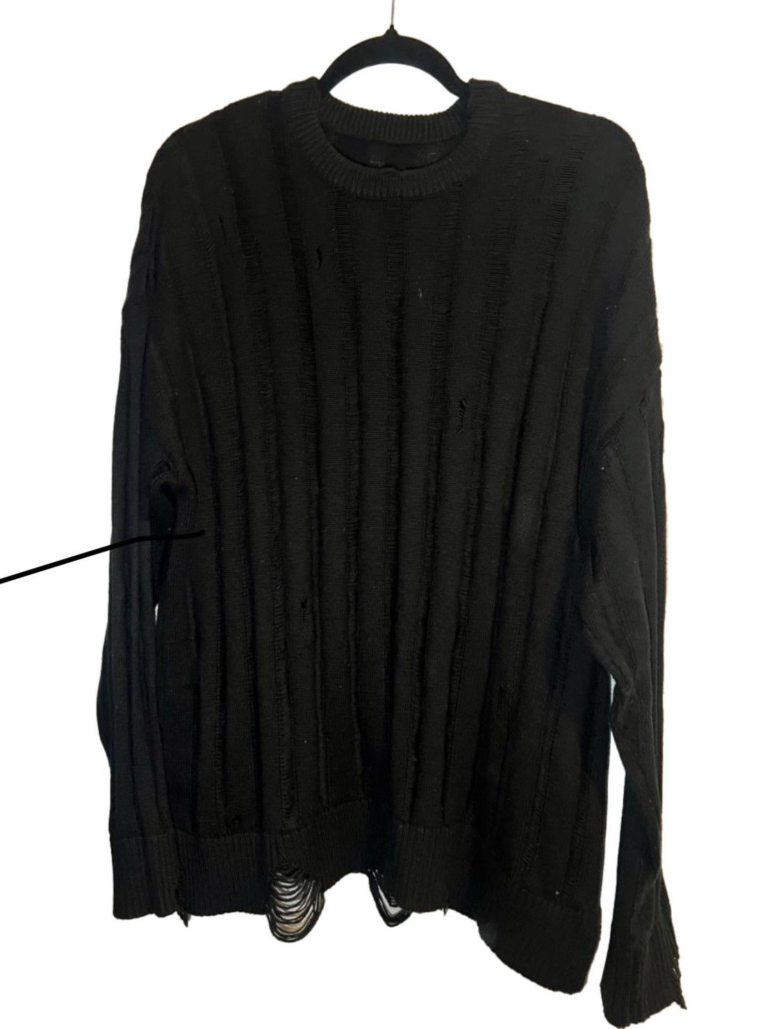 Japanese Brand × Vintage Black Distressed Sweater Size US M / EU 48-50 / 2 - 2 Thumbnail