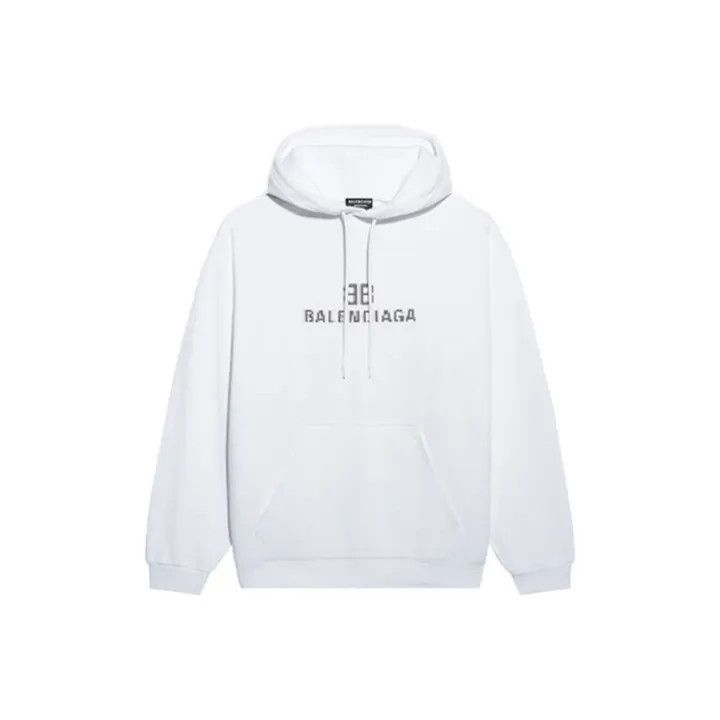 Balenciaga Balenciaga Hoodie with Drawstring in White Size US M / EU 48-50 / 2 - 1 Thumbnail