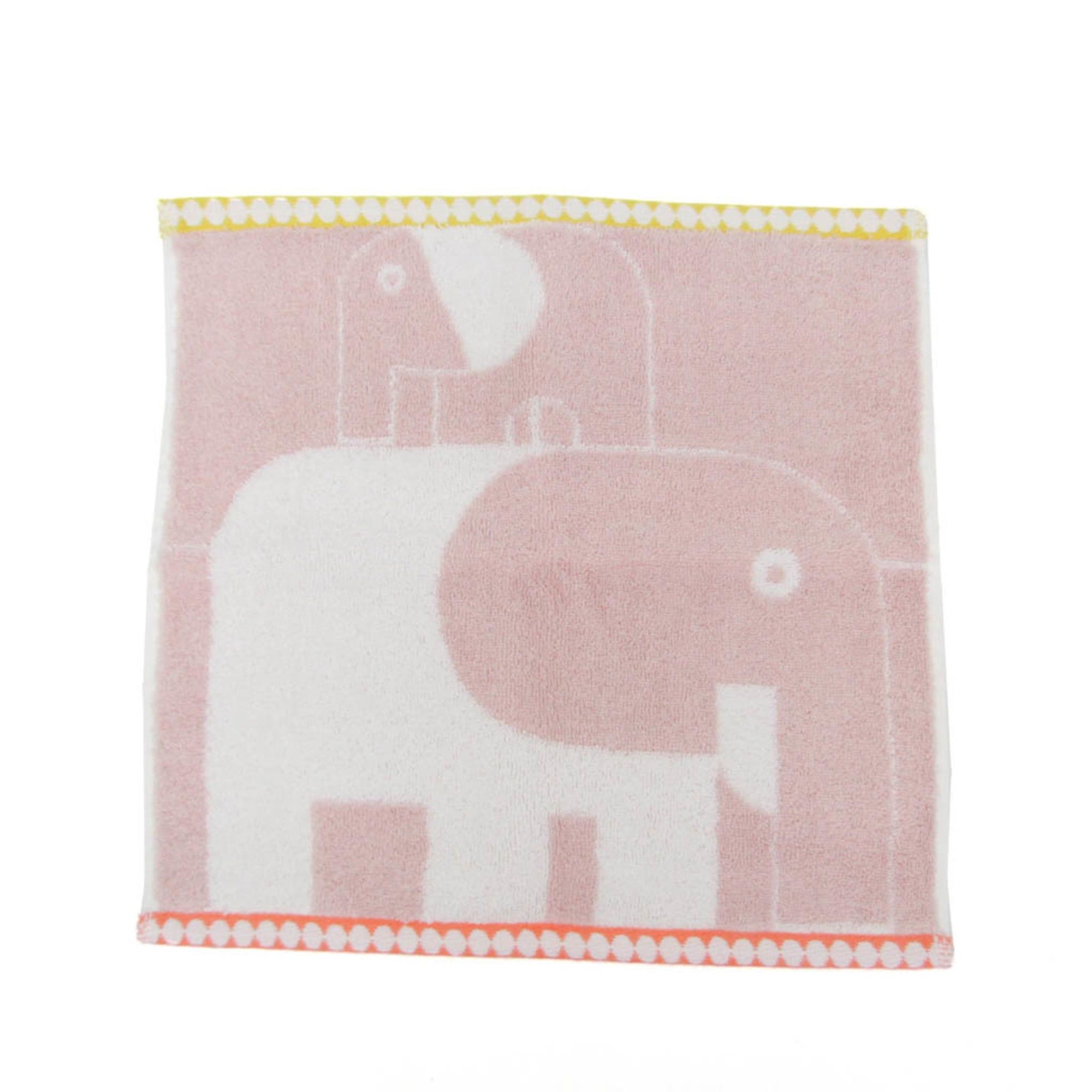 Hermes Hermes Hand Towel Light Pink,White Carré Towel Animaux Block H104778M 01 Size ONE SIZE - 1 Thumbnail