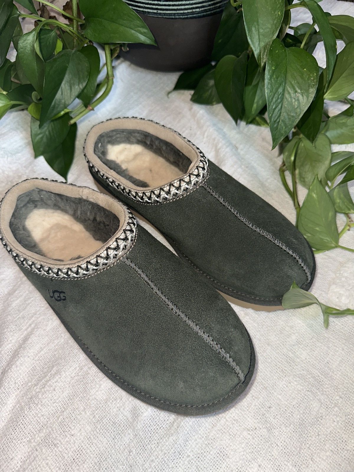 Ugg Olive Green Ugg Tasman Slippers Size US 6 / IT 36 - 1 Thumbnail