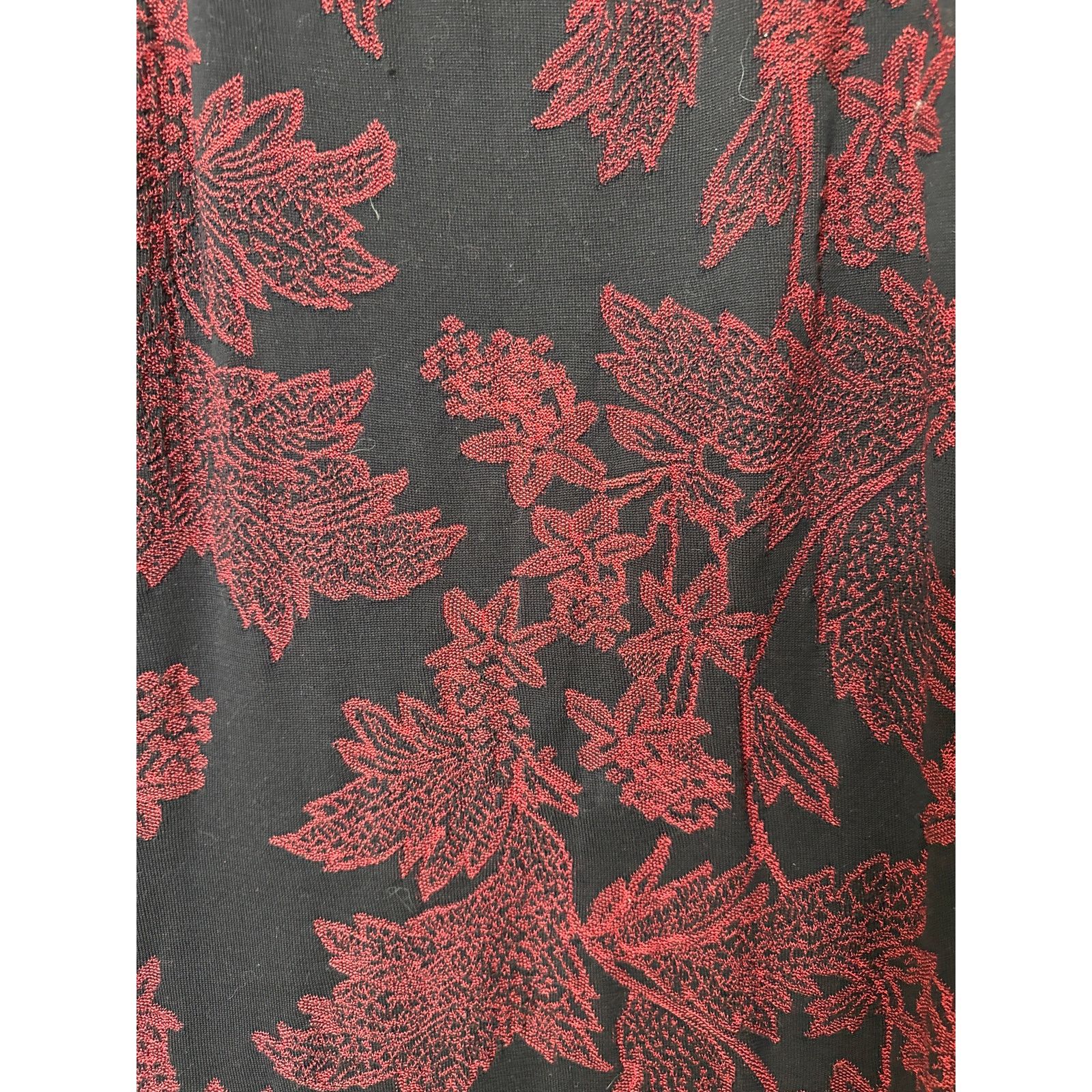 Other PERUVIAN CONNECTION Pima Cotton Red Black Lace Pull On Midi Size 28" / US 6 / IT 42 - 4 Thumbnail