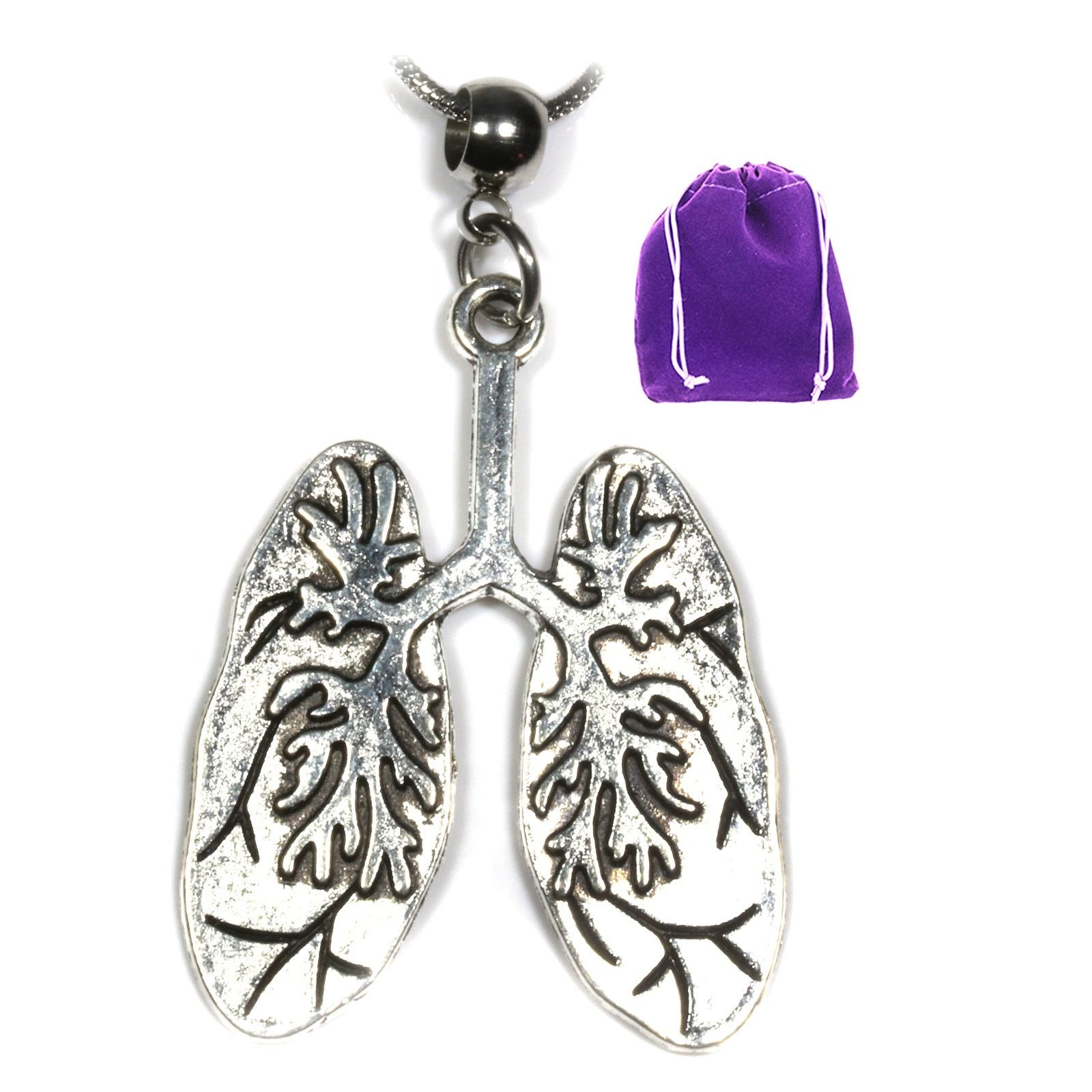 & Other Stories Lung Jewelry - Breathe with Breathe Charm on Lung Necklace Size ONE SIZE - 1 Thumbnail