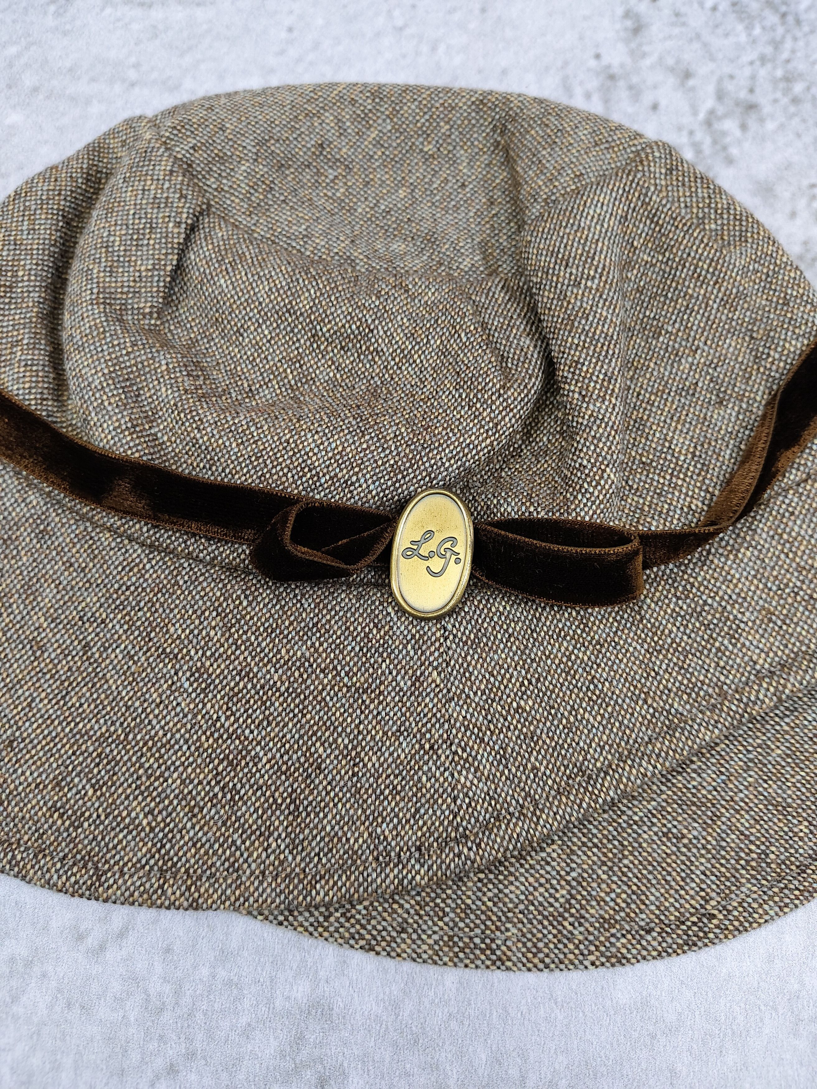 Japanese Brand 2000s Lulu Guinness- Wavy Down Brim Wool Tweed Cloche Hat Size ONE SIZE - 7 Thumbnail