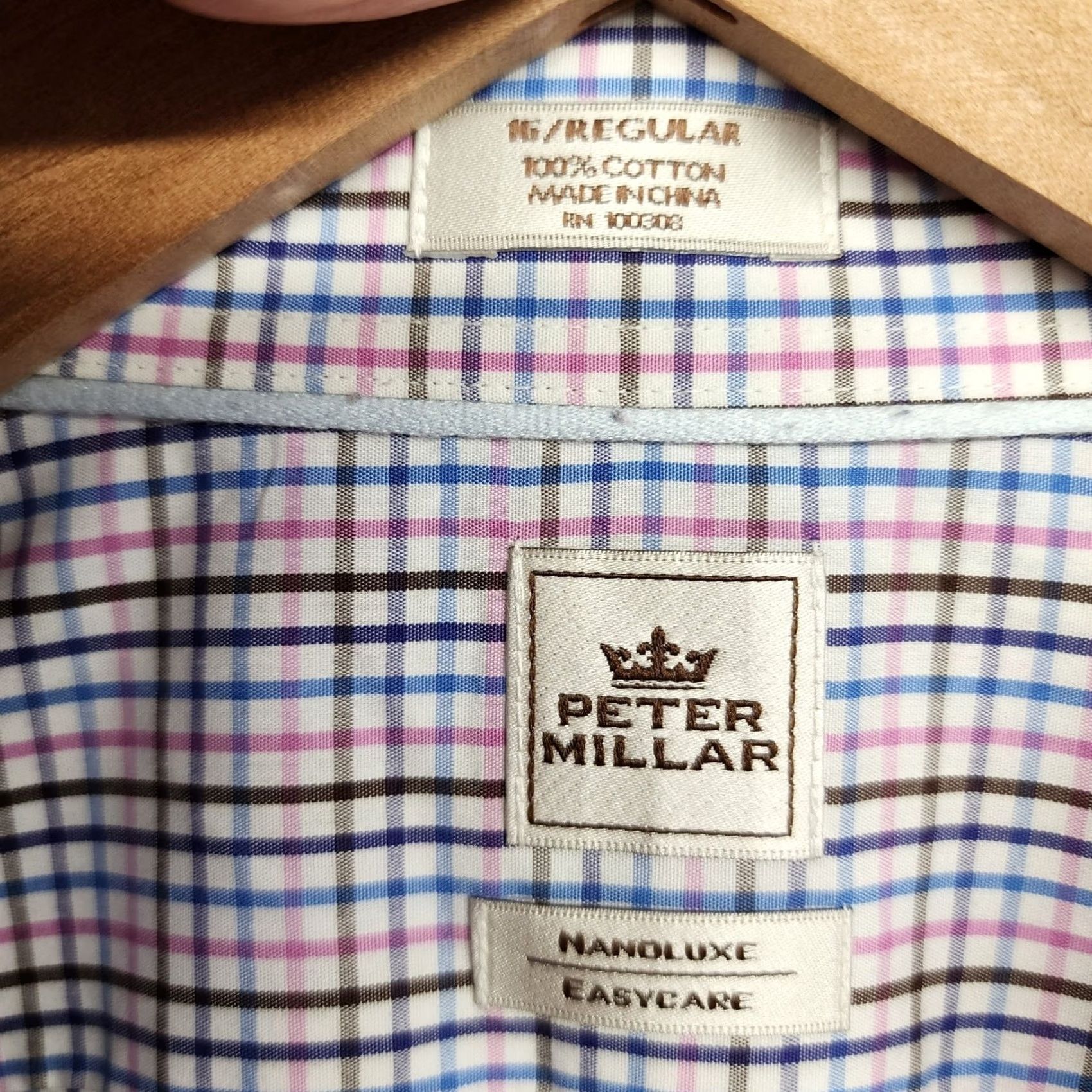 Peter Millar Peter Millar Shirt Mens 16 Regular Multicolor Plaid Long Sleeve Button Up Cotton Mens Dress Shirt Size US L / EU 52-54 / 3 - 3 Thumbnail