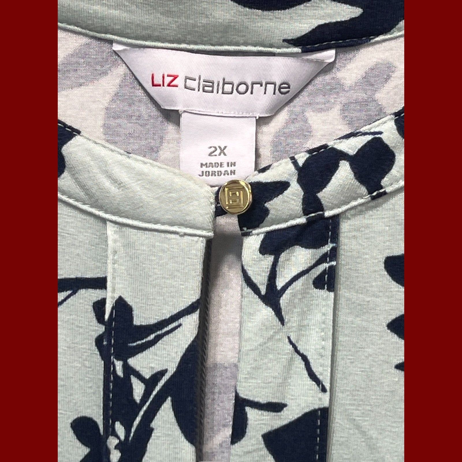Other Liz Claiborne - Women's Keyhole Neck Short Sleeve Blouse - L Size XXL / US 16-18 / IT 52-54 - 11 Thumbnail