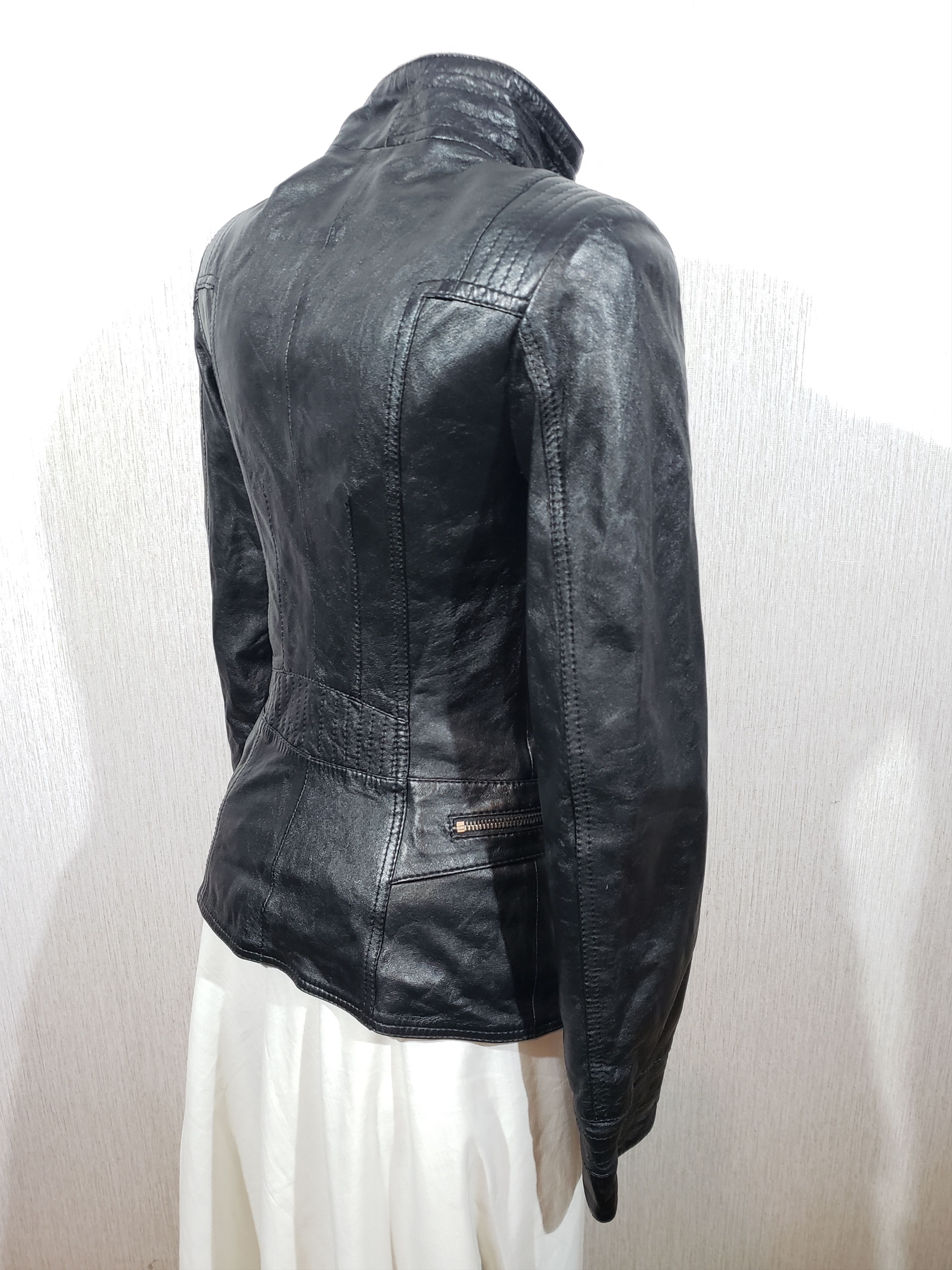 Other Black women's leather sports jacket. Size XS / US 0-2 / IT 36-38 - 5 Thumbnail