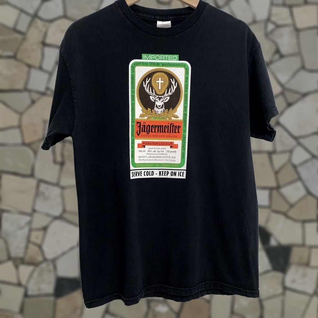 Vintage VINTAGE Jagermeister Krauter Liqueur x Warsaw Poland Bros T-shirt Tee Black Medium Size US M / EU 48-50 / 2 - 1 Thumbnail
