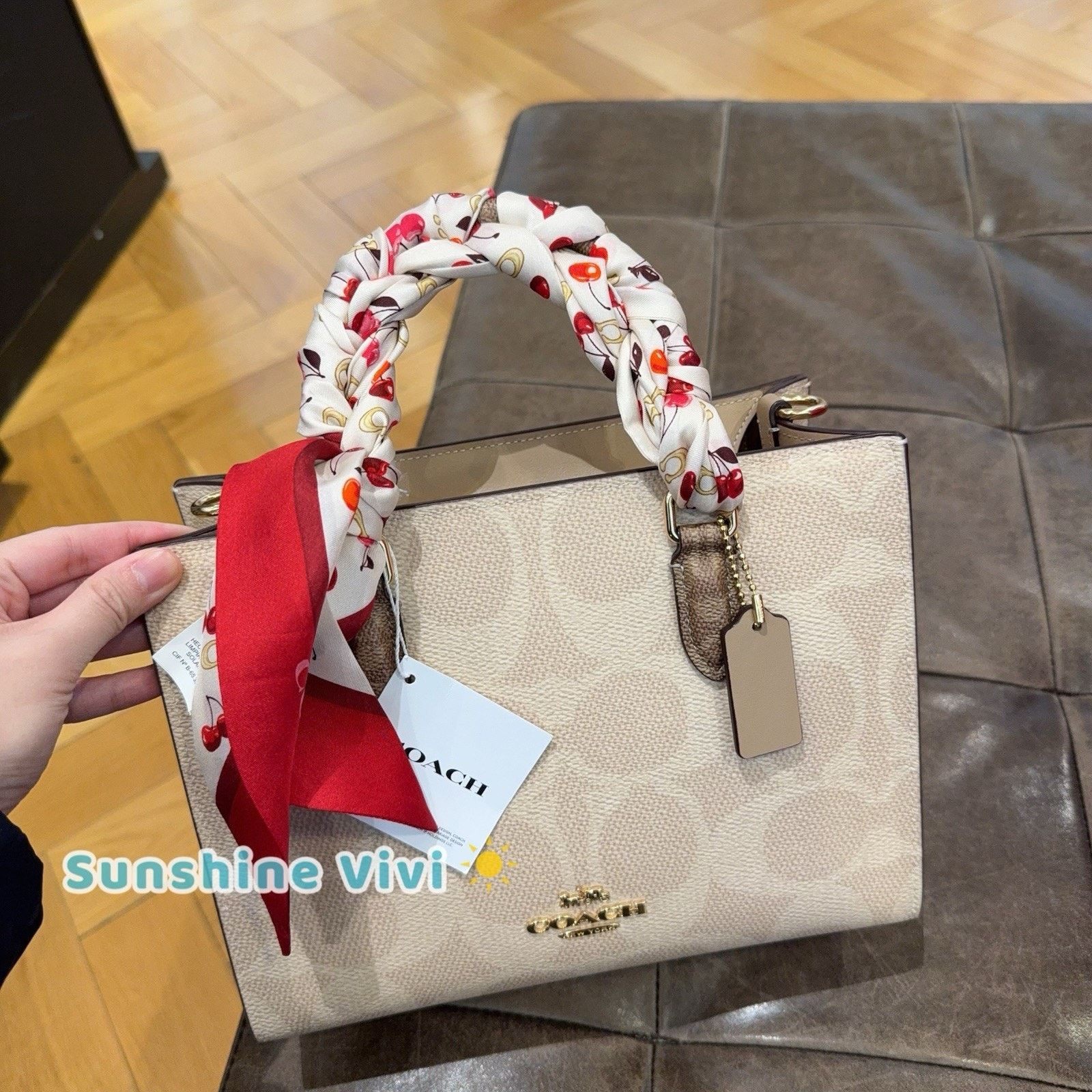 Coach NWT Bundle Coach cherry Scarf cdg77 CY676 Small Maggie Tote Size ONE SIZE - 1 Thumbnail