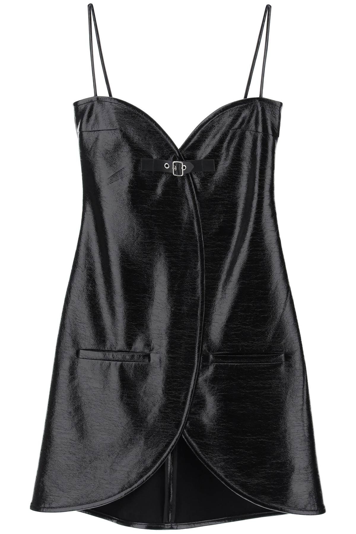 image of Courreges Vinyl Ellipse Mini Sleeveless Dress in Black, Women's (Size Medium)
