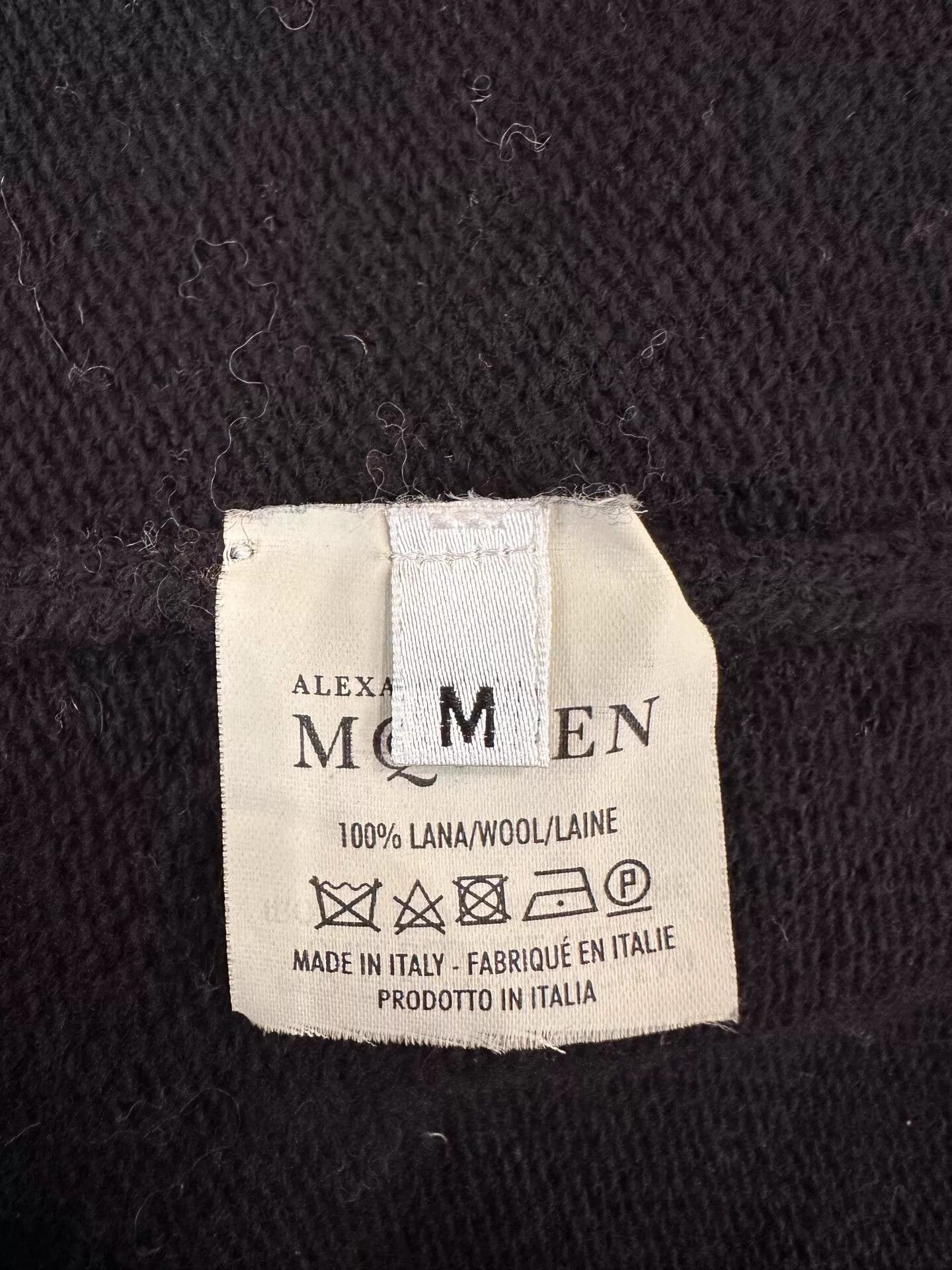 Alexander McQueen McQueen women's black long wool coat white stripe logo M Size M / US 6-8 / IT 42-44 - 6 Thumbnail